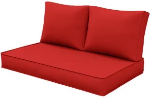 3-Piece Outdoor 5" Replacement Cushion Set Seat/Back Cushion red