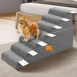 Dog Stairs For Small Dogs And Cats, Non-Slip 7 Steps Foam Pet Steps
