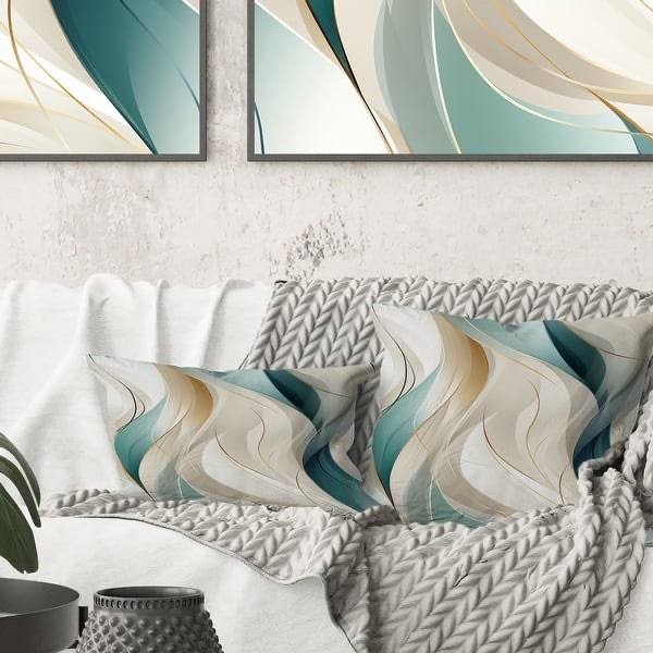 Designart "Subdued Elegance I" Abstract Printed Throw Pillow