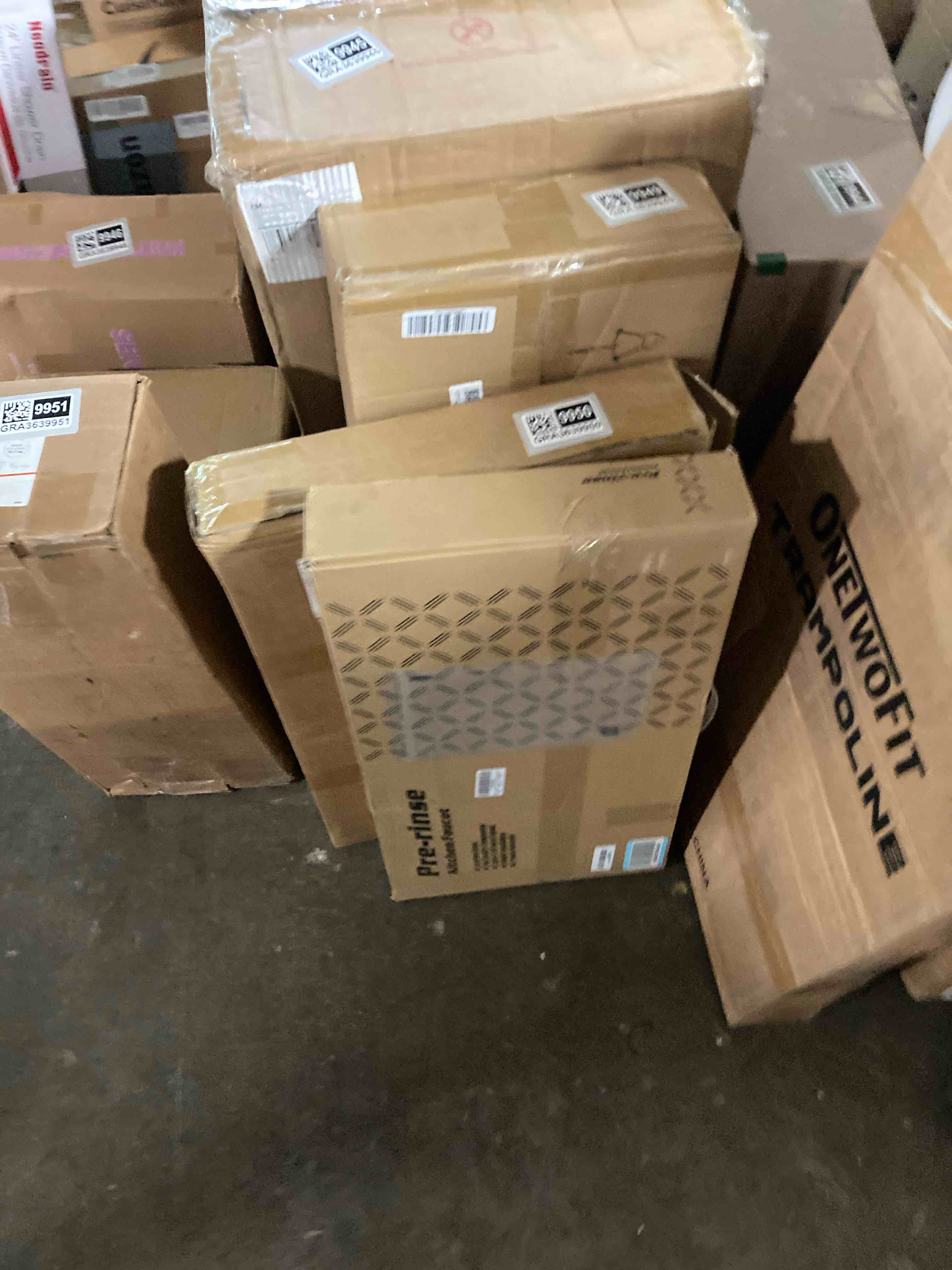 Condition photo showing New/Like New for Commercial Sink Faucet with Sprayer 36"Height 8"Center Brass Constructed Wall Mount Commercial Kitchen Faucet with Pull Down Pre-Rinse Sprayer and 12" Swing Spout for 2/3 Compartment Sink(36") 36" Height Square Sprayer-12"Spout