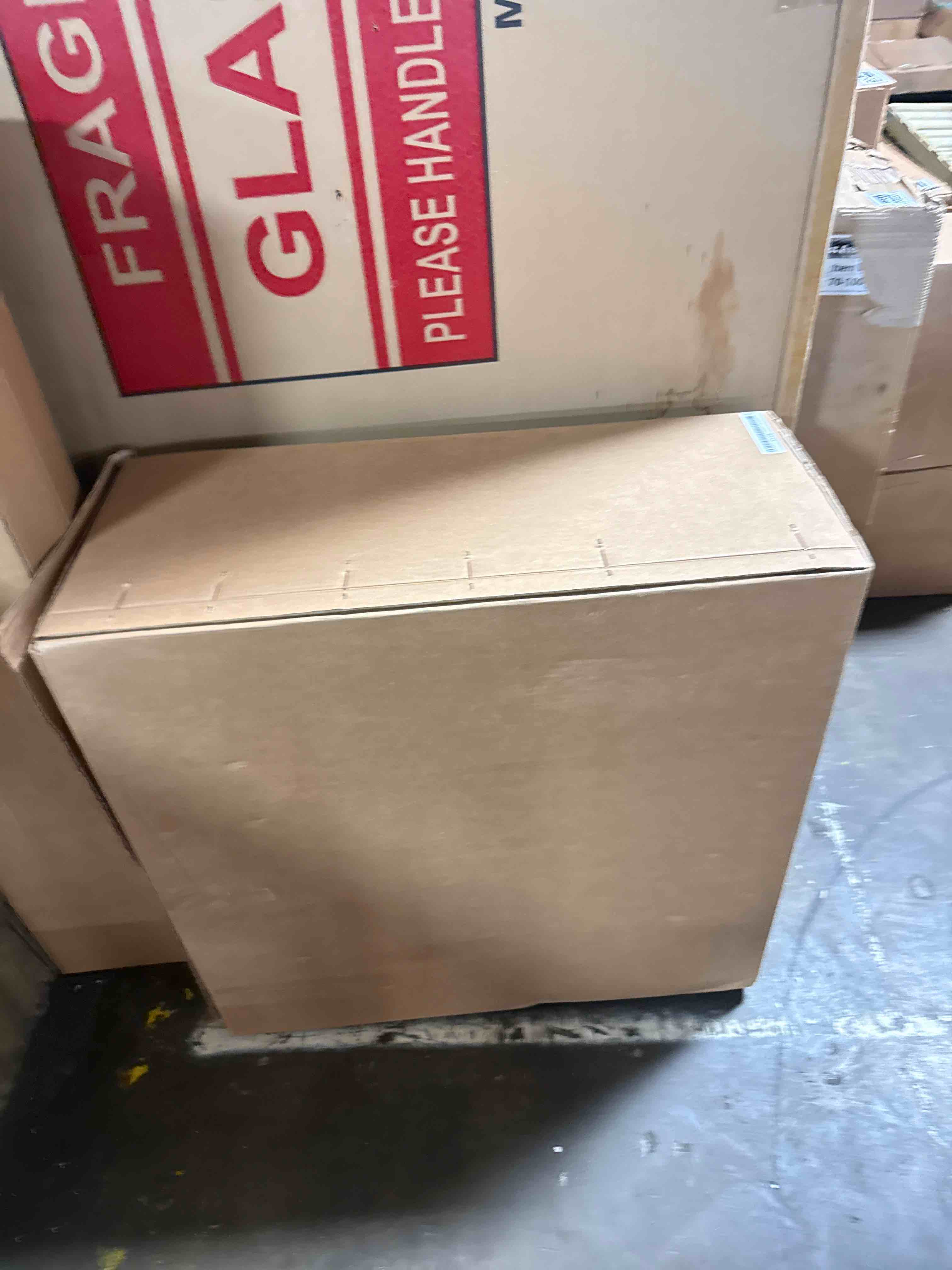 Condition photo showing New/Like New for amazon basics upholstered storage rectangular ottoman and entryway bench, beige, 35.5"w x 16.5"d x 17"h