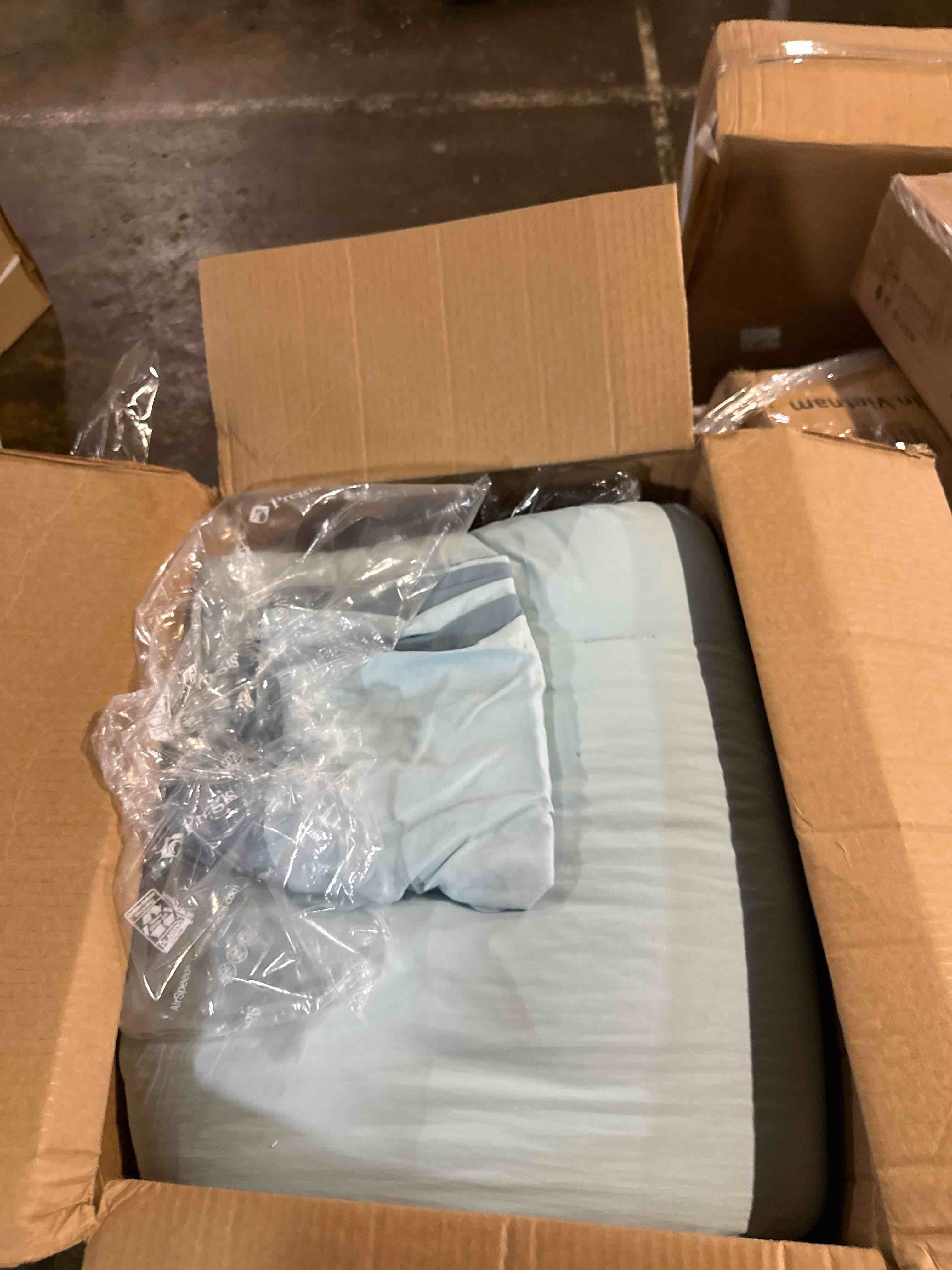 Condition photo showing New/Like New for monbix queen comforter set - 7 pieces dusty blue prewashed bed in a bag queen bedding sets with comforters, all seasons ultra soft comforter bed set with sheets,pillowcases & shams dusty blue 7piece-queen(90”x90'')