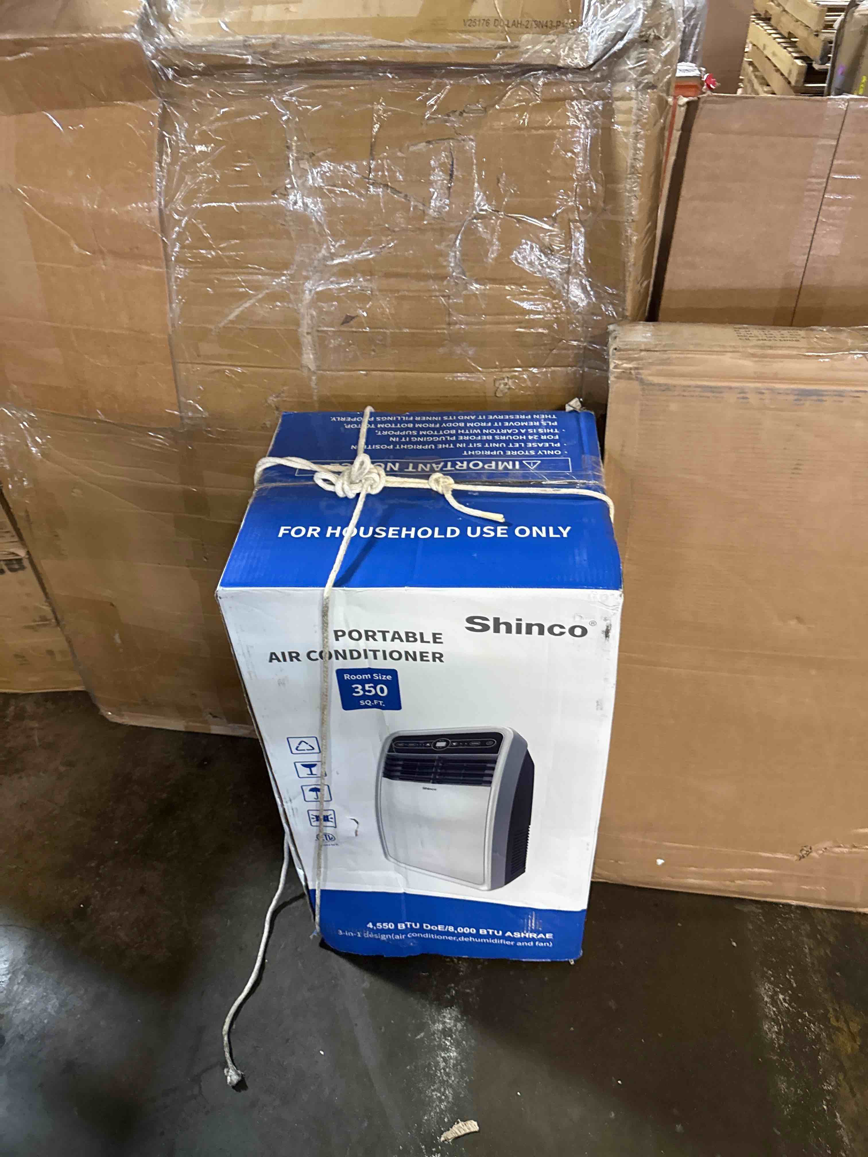 Condition photo showing Good Condition for shinco 8,000 btu portable air conditioner, ac unit with built-in cool, dehumidifier & fan modes for room up to 350 sq.ft, conditioner remote control, 24 hour timer, installation kit 8000 btu spf1-white-standard