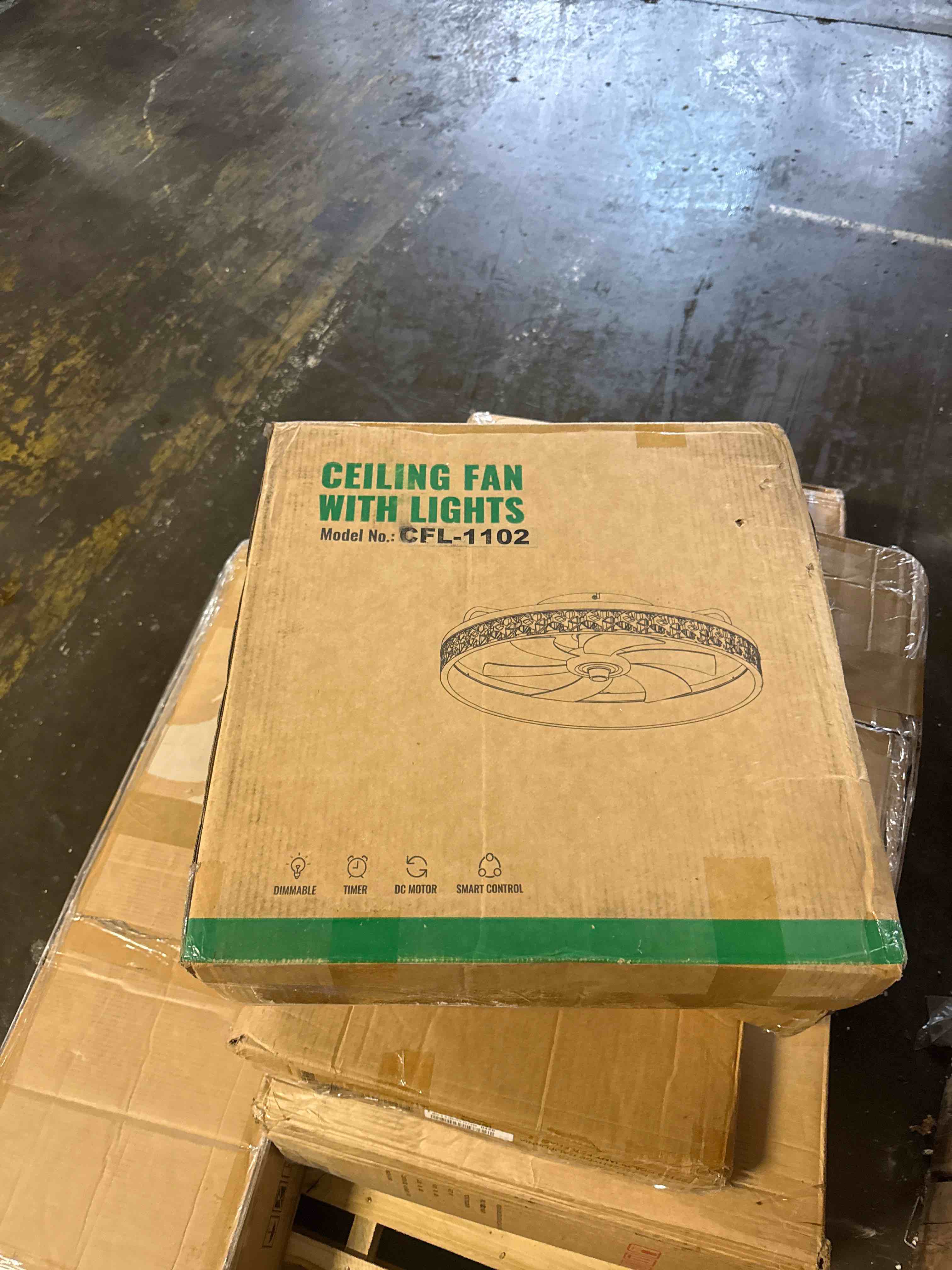 Condition photo showing New/Like New for siljoy 20-in modern chrome crystal flush mount ceiling fan with integrated dimmable led