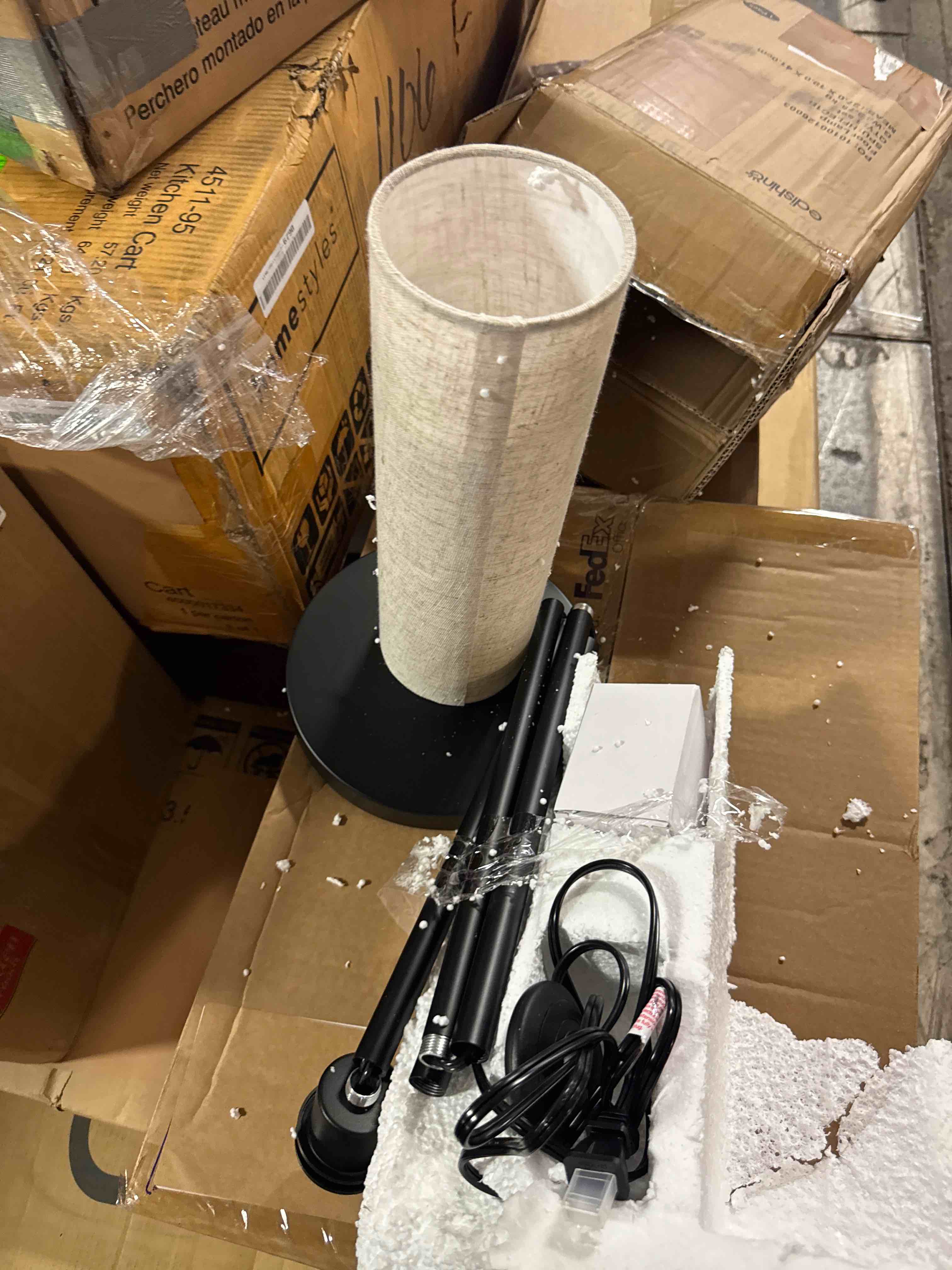 Condition photo showing New/Like New for ambimall 64'' floor lamp for living room with bulb, 3 color temperature, tall lamps with beige lampshade & pull chain switch, pole lamps suitable for bedrooms study, minimalist floor lamp beige 64.56 inches 1pcs