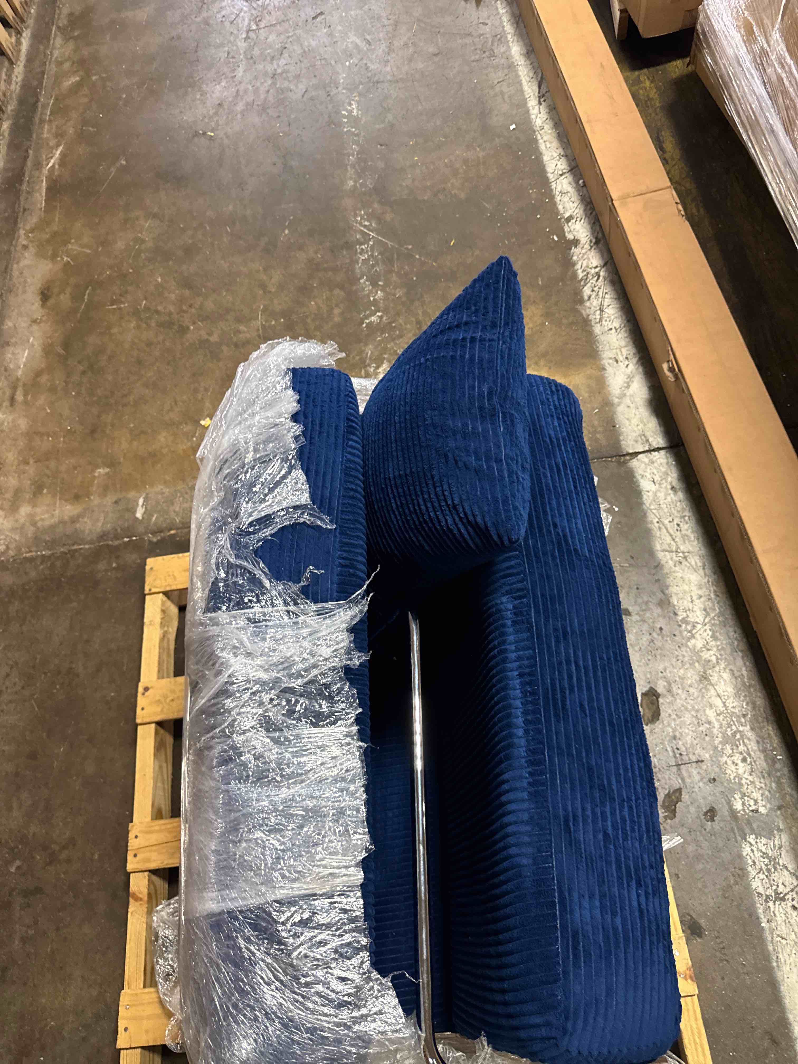 Condition photo showing New/Like New for yotating folding sofa bed with pillow, convertible sleeper chair, comfy floor futon couch mattress lounge sofa for adults portable fold out chair bed for living room bedroom, single, navy blue