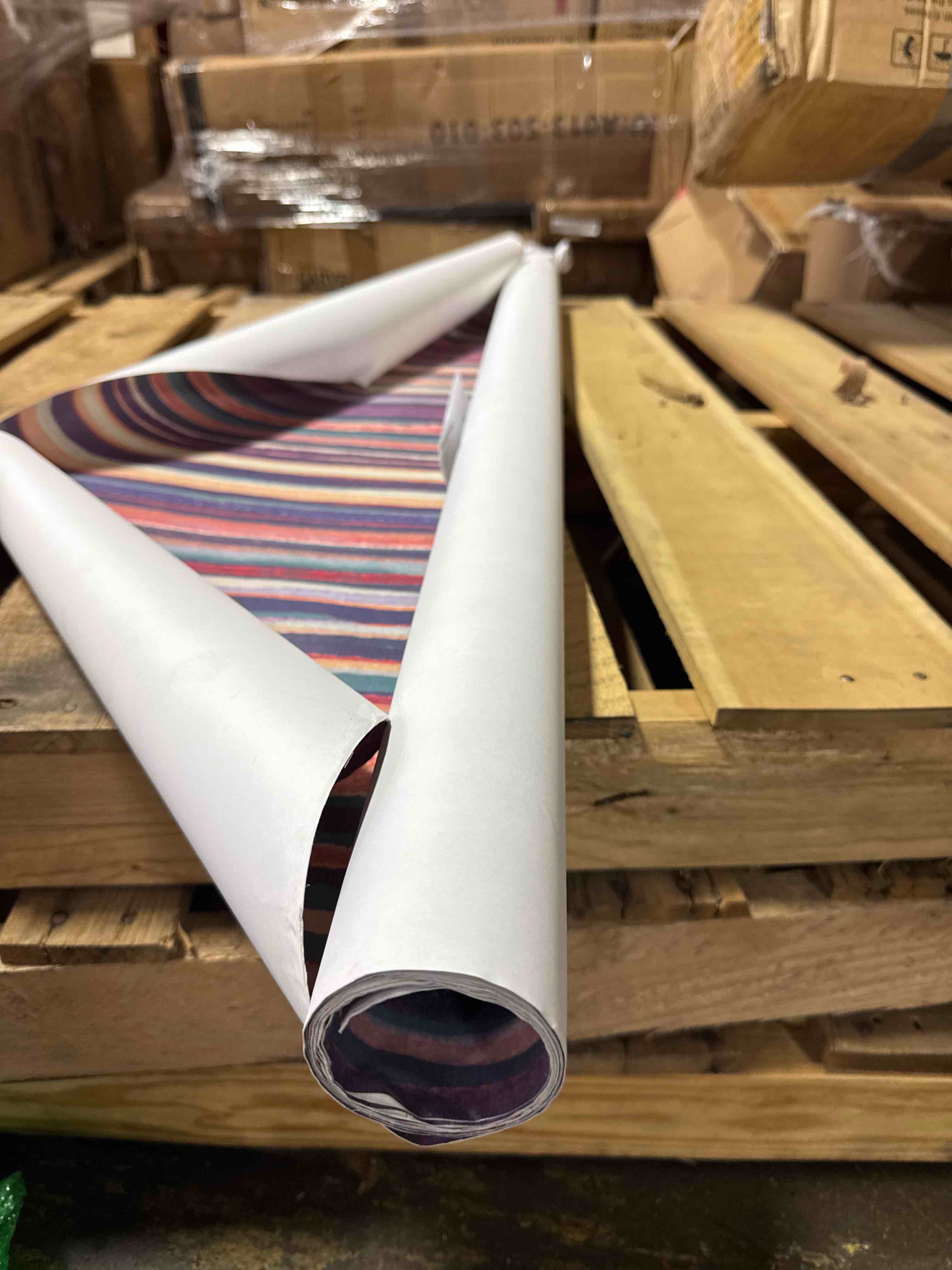 Condition photo showing New/Like New for 117" x 17.7" peel and stick colorful stripe wallpaper self adhesive contact paper shelf paper peel and stick wallpaper for cabinets dresser drawer table cupboard walls furniture decal