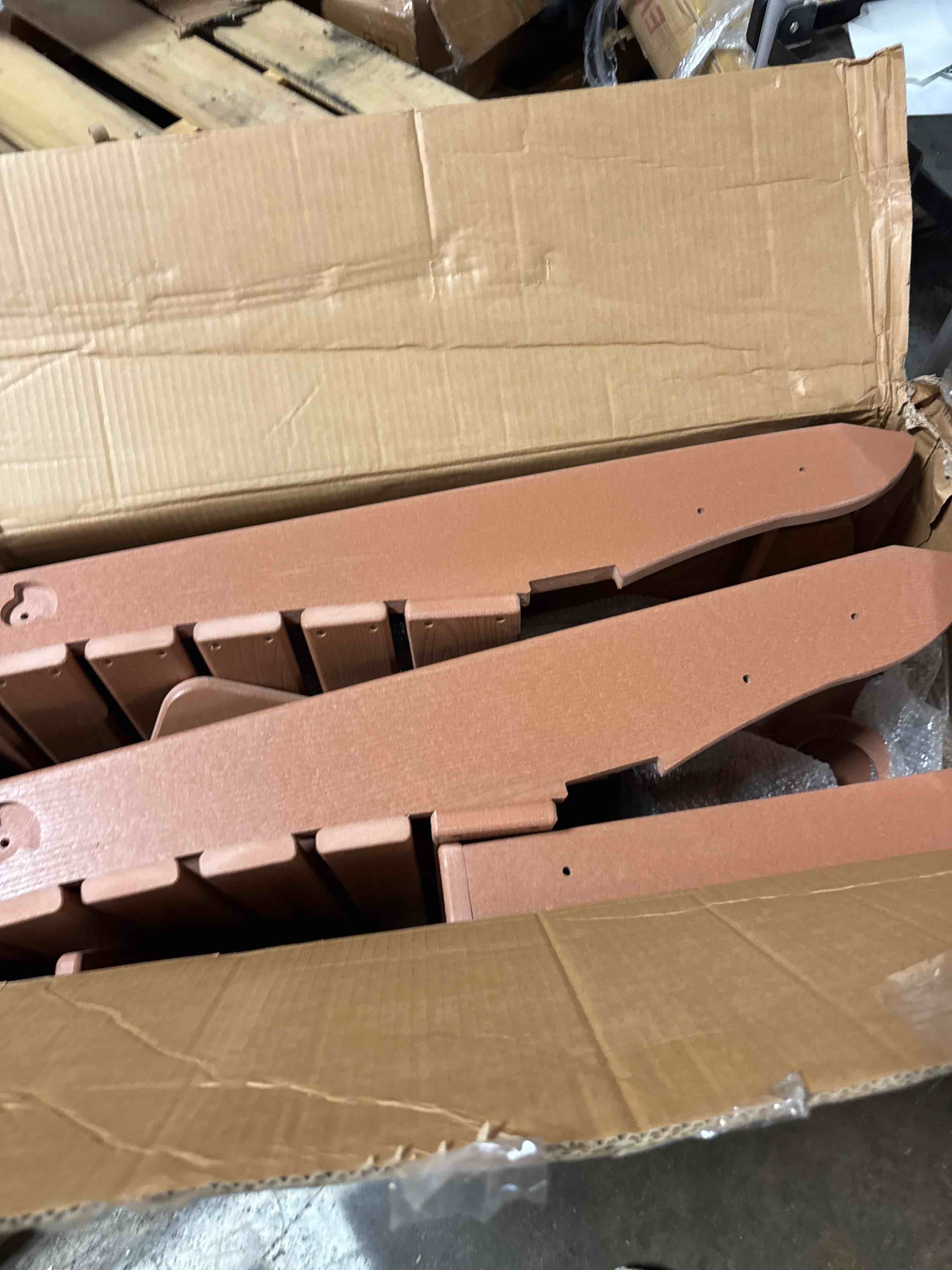 Condition photo showing Good Condition for plawdlik folding adirondack chair set of 2,cup holder,sgs tested, wooden textured,heavy all-weather hdpe comfortable set,poolside backyard lawn use,teak