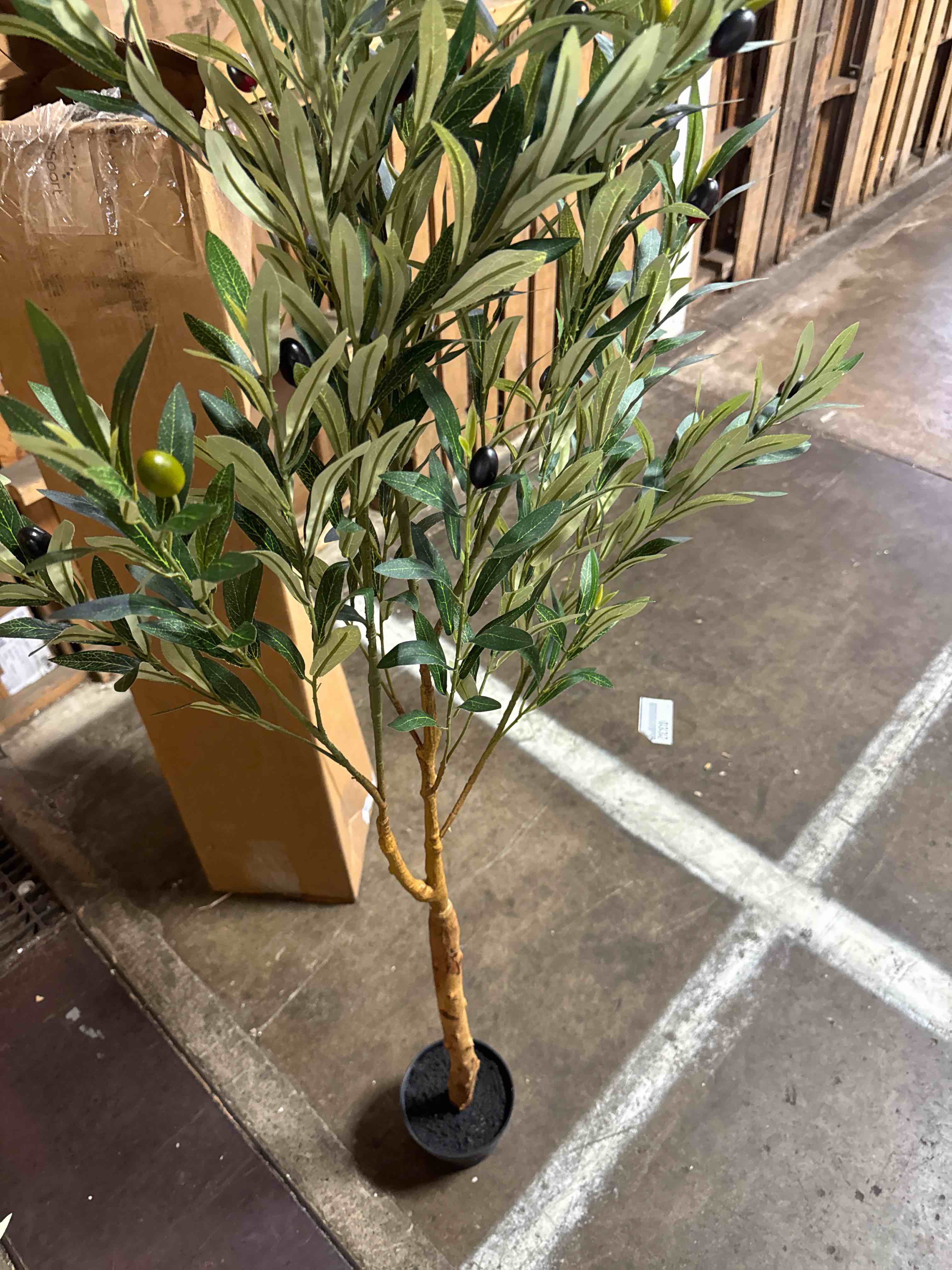 Condition photo showing New/Like New for artificial fake olive tree 4ft tall 1pack faux silk olive tree for home living room office decor faux artificial plants indoor fake potted plants with fruit & free moss 1 4ft
