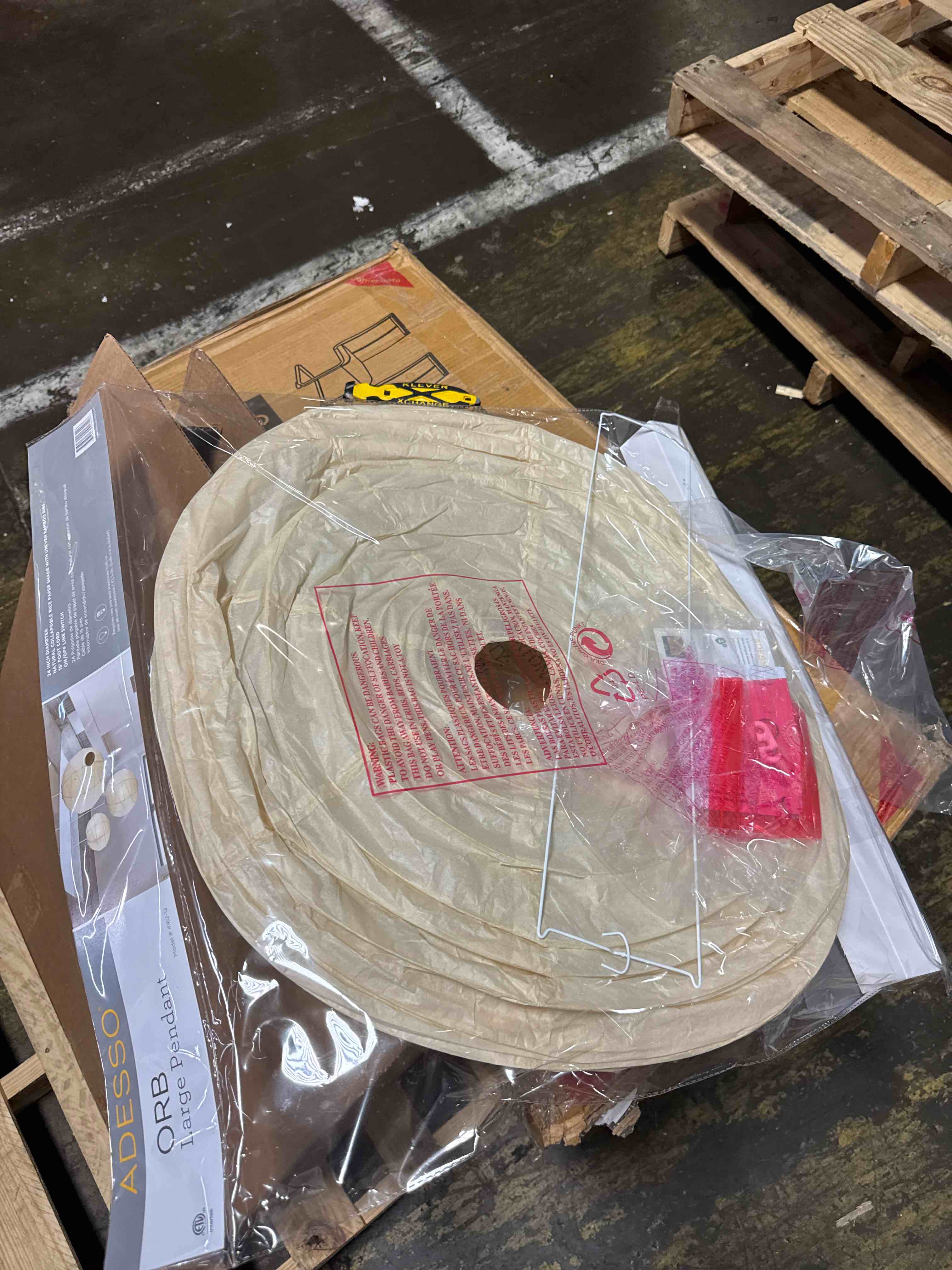 Condition photo showing New/Like New for luozzy paper lantern lampshade - folding hanging lamp shade - oval - beige - wedding & party - all ages