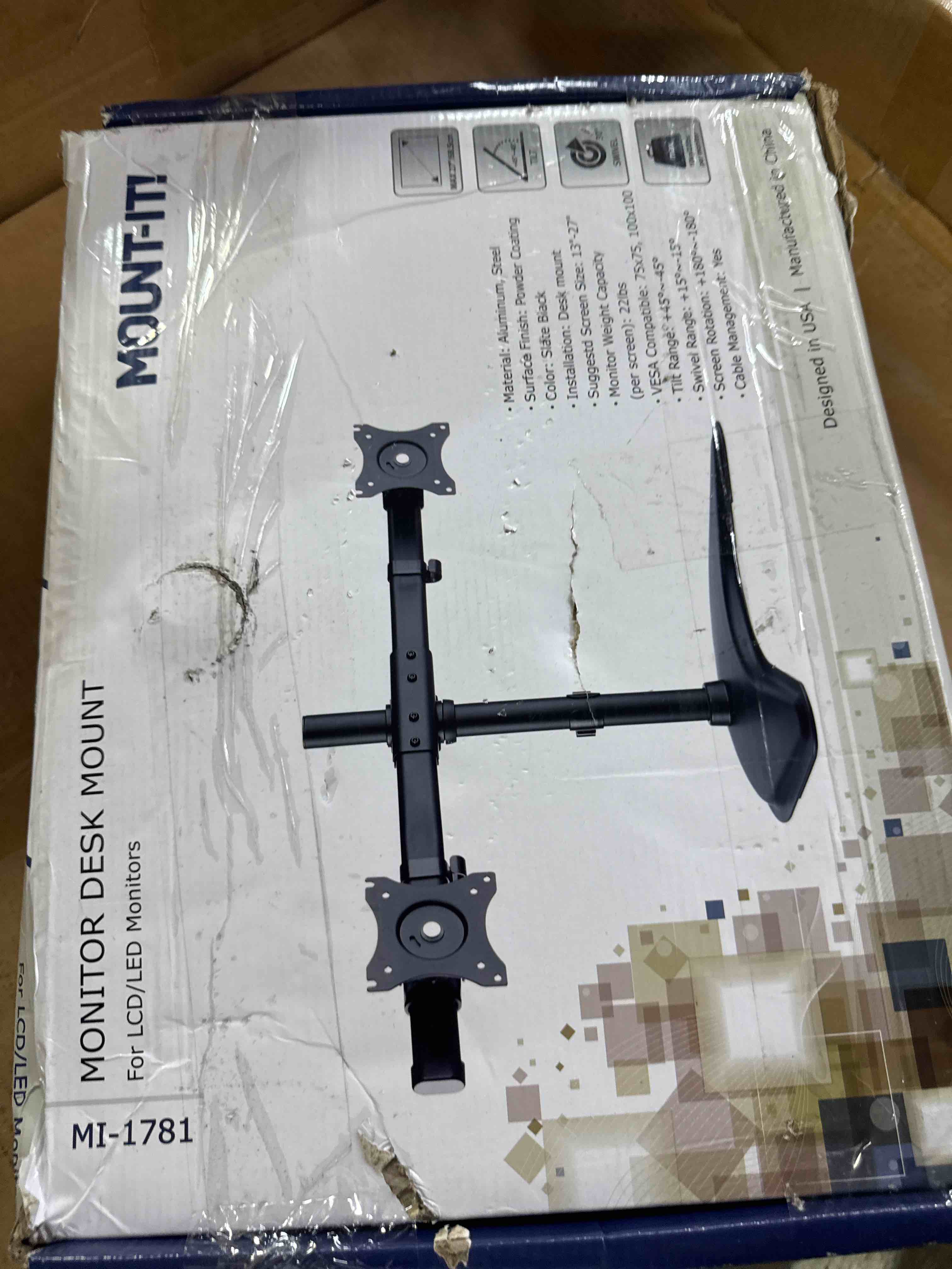 Condition photo showing New/Like New for kensington smartfit ergo freestanding dual monitor stand for 2 screens up to 27 inch 22lbs, quick-release handle, silicone pad for phone/tablet, height-adjustable monitor mount with max vesa 100x100mm