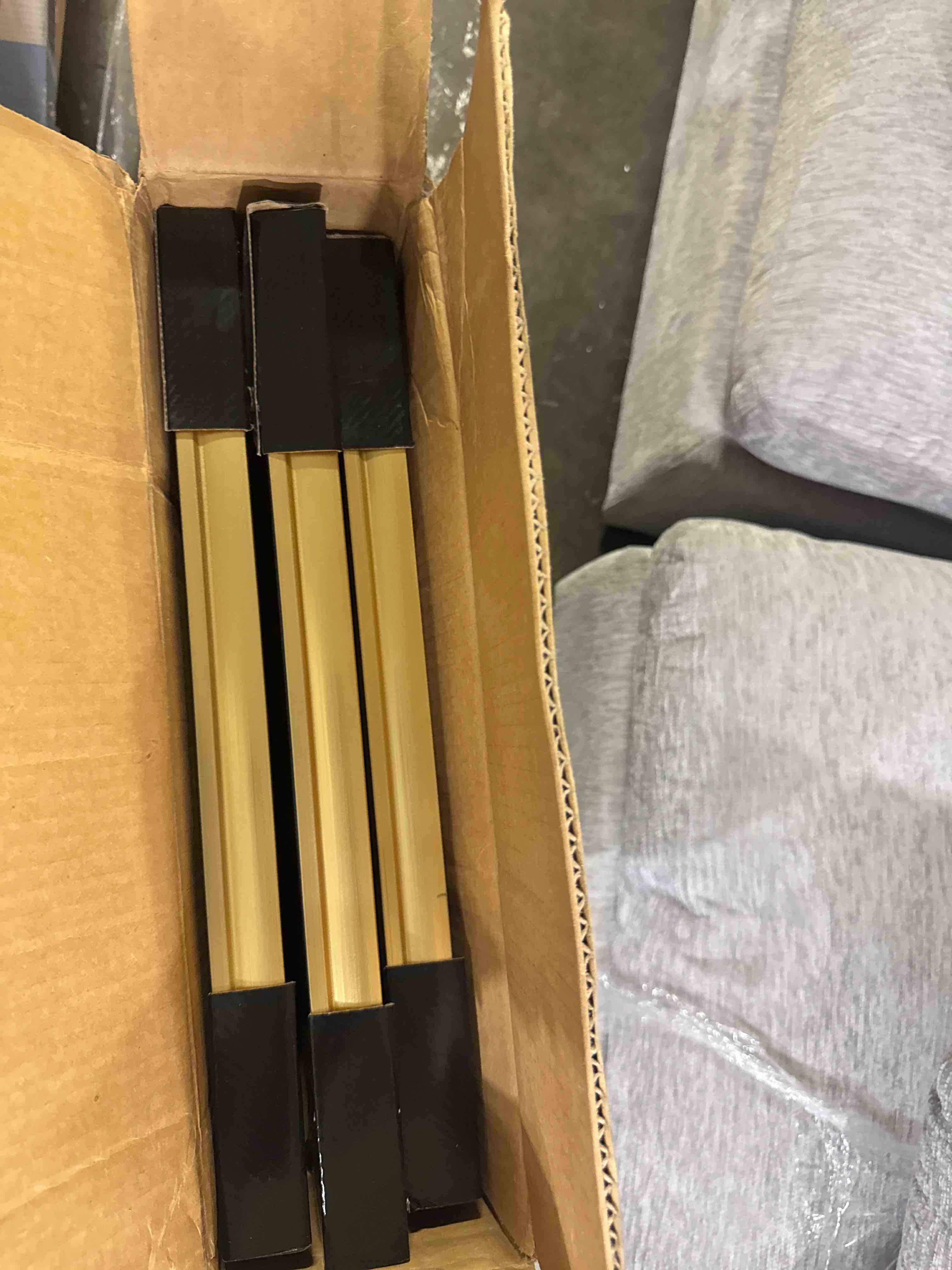 Condition photo showing New/Like New for frametory, 16x20 picture frame with mat for 11x14 picture - high definition glass wide molding - preinstalled wall mounting hardware (gold, 3 pack)