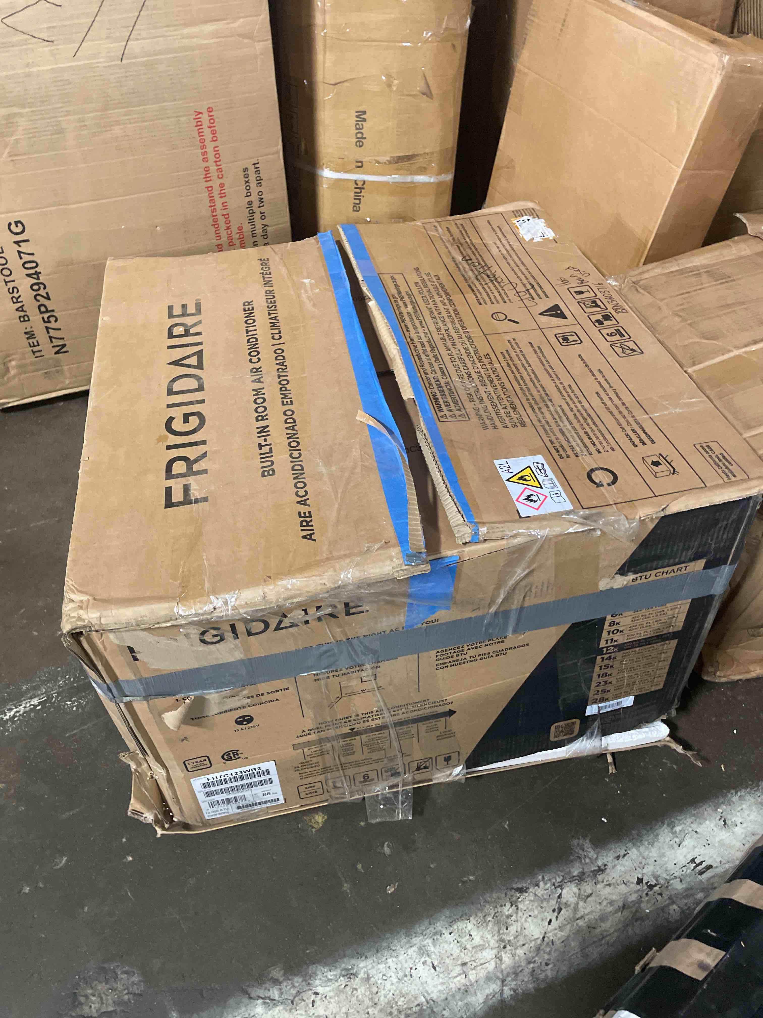 Condition photo showing Good Condition for frigidaire 12,000 btu window air conditioner with remote control, cools up to 550 sq. ft., quiet operation, eco mode, 3 fan speeds, auto restart, white