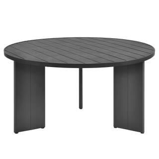 tahoe outdoor patio powder-coated aluminum round dining table in gray-59 in. patio table base (table base only)