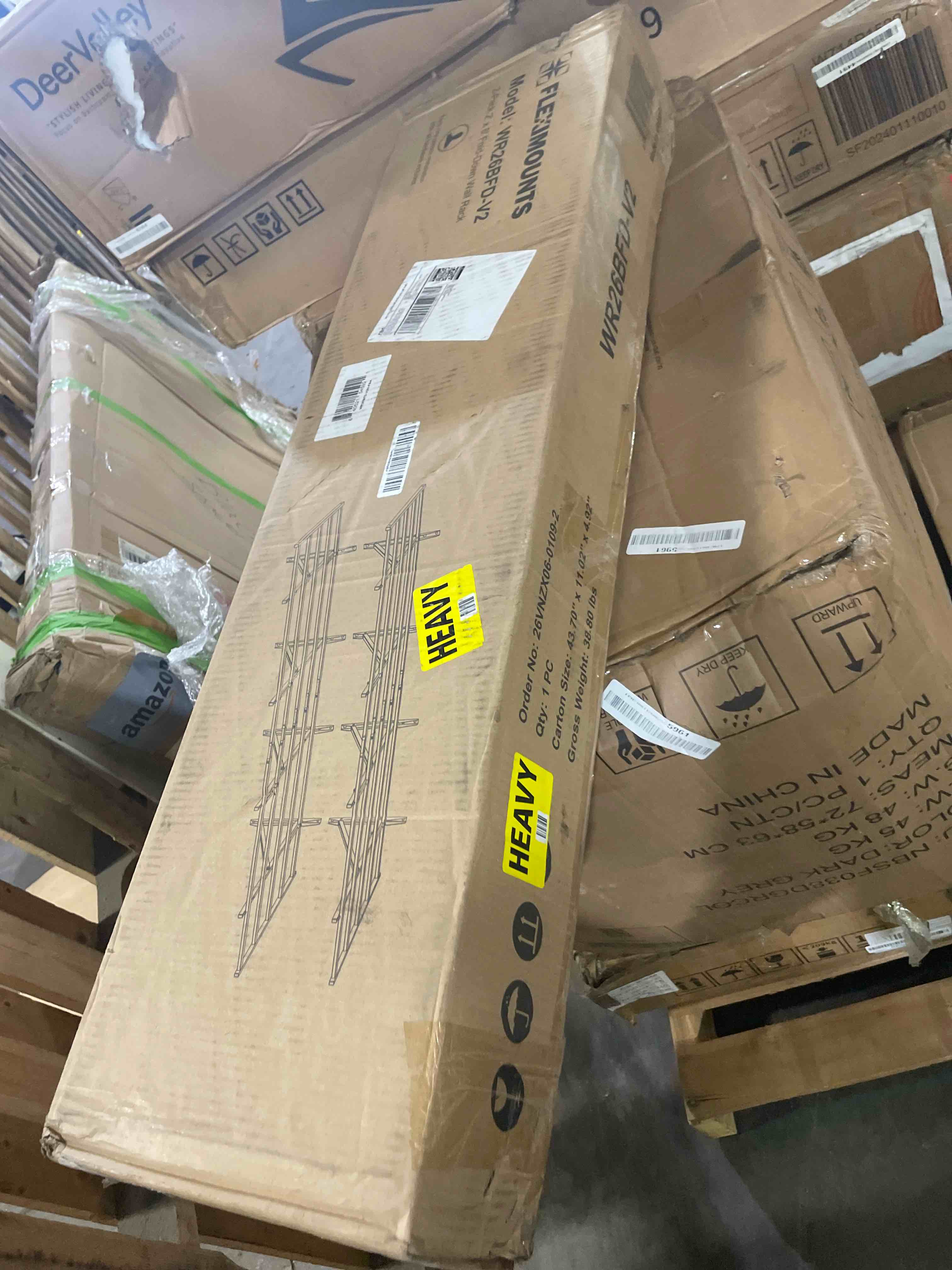 Condition photo showing New/Like New for fleximounts fold-down 2x6ft garage wall shelving, 2-pack heavy duty folding garage shelving wall mounted, 1800 lbs capacity, storage for power tools, garden supplies & seasonal storage, lite series