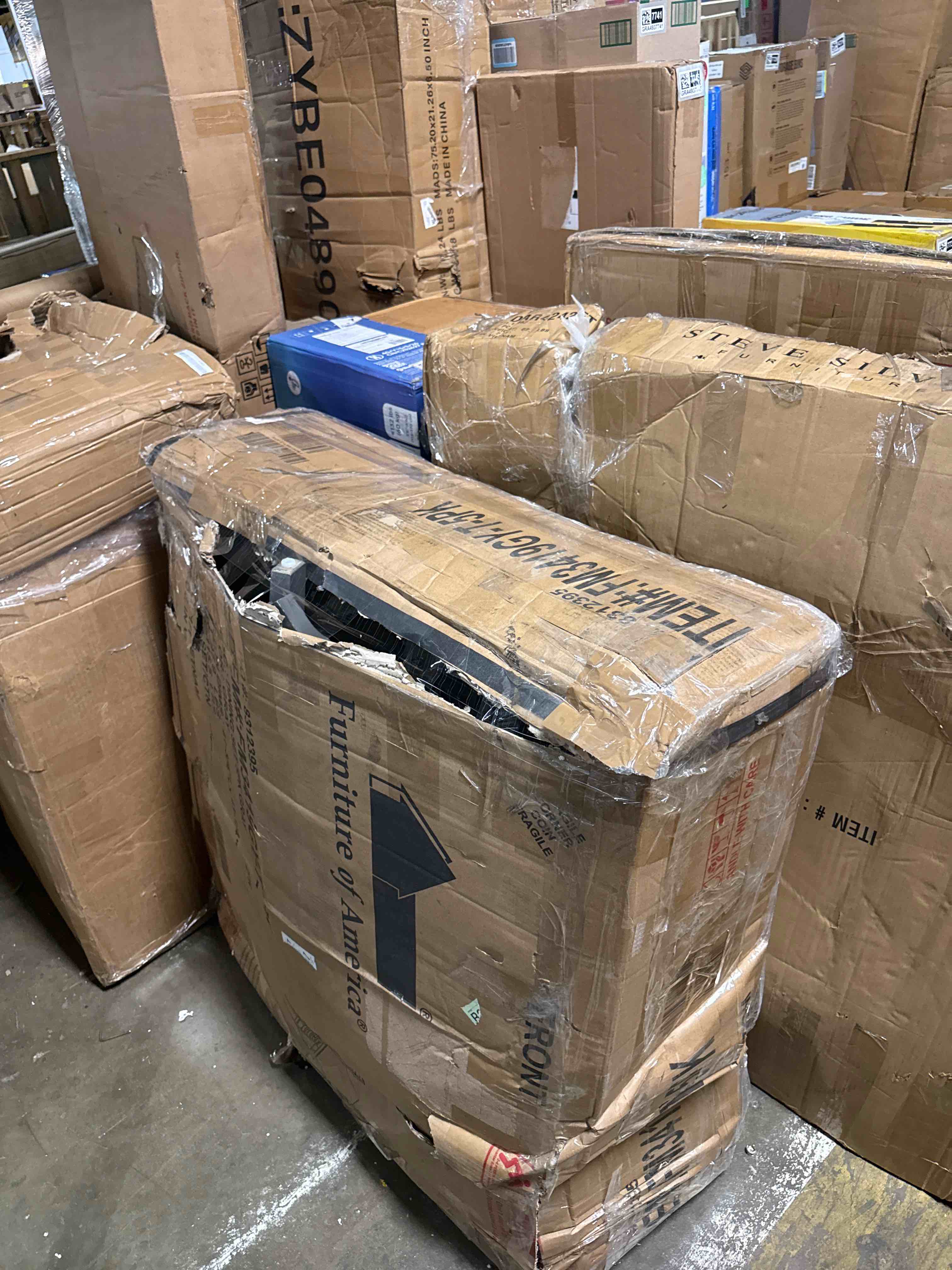 Condition photo showing As Is for furniture of america lubbock fm3419gy-t-5pk