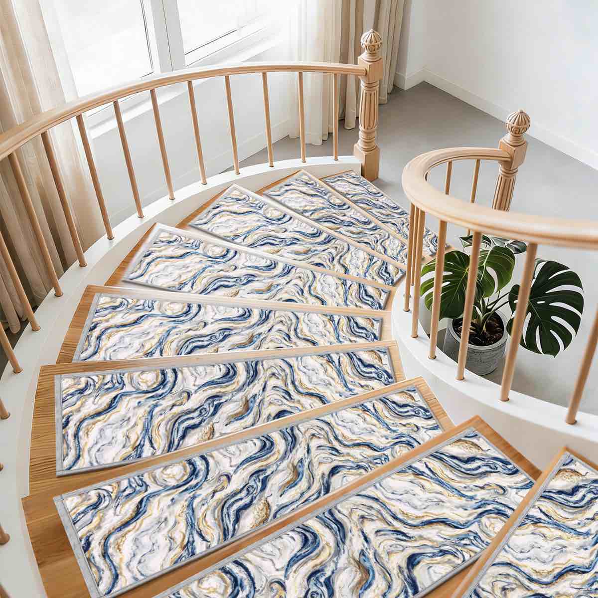 non-slip stair treads with tape abstract stair runner rug (set of 15
