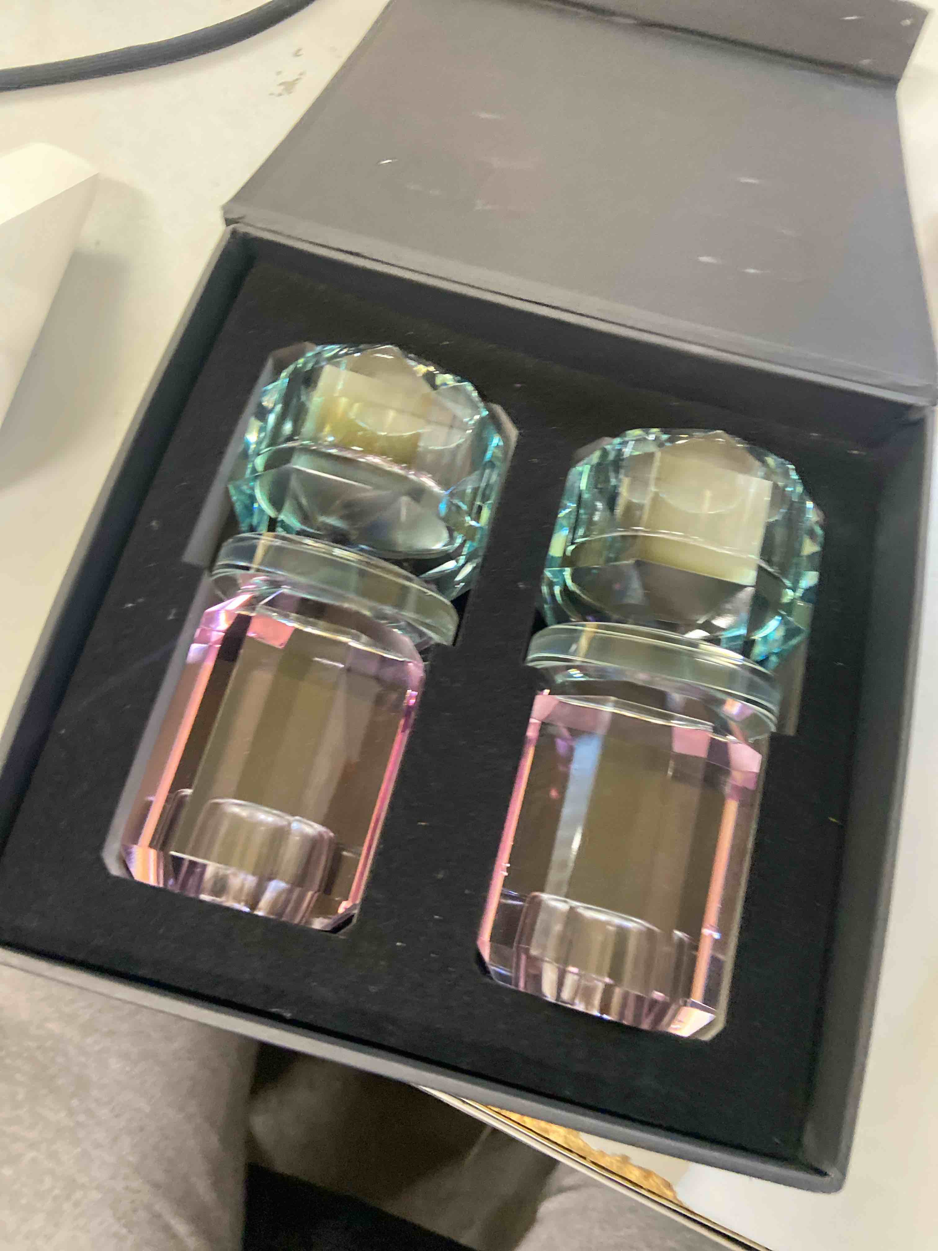 Condition photo showing New/Like New for crystal candle holder - candlesticks