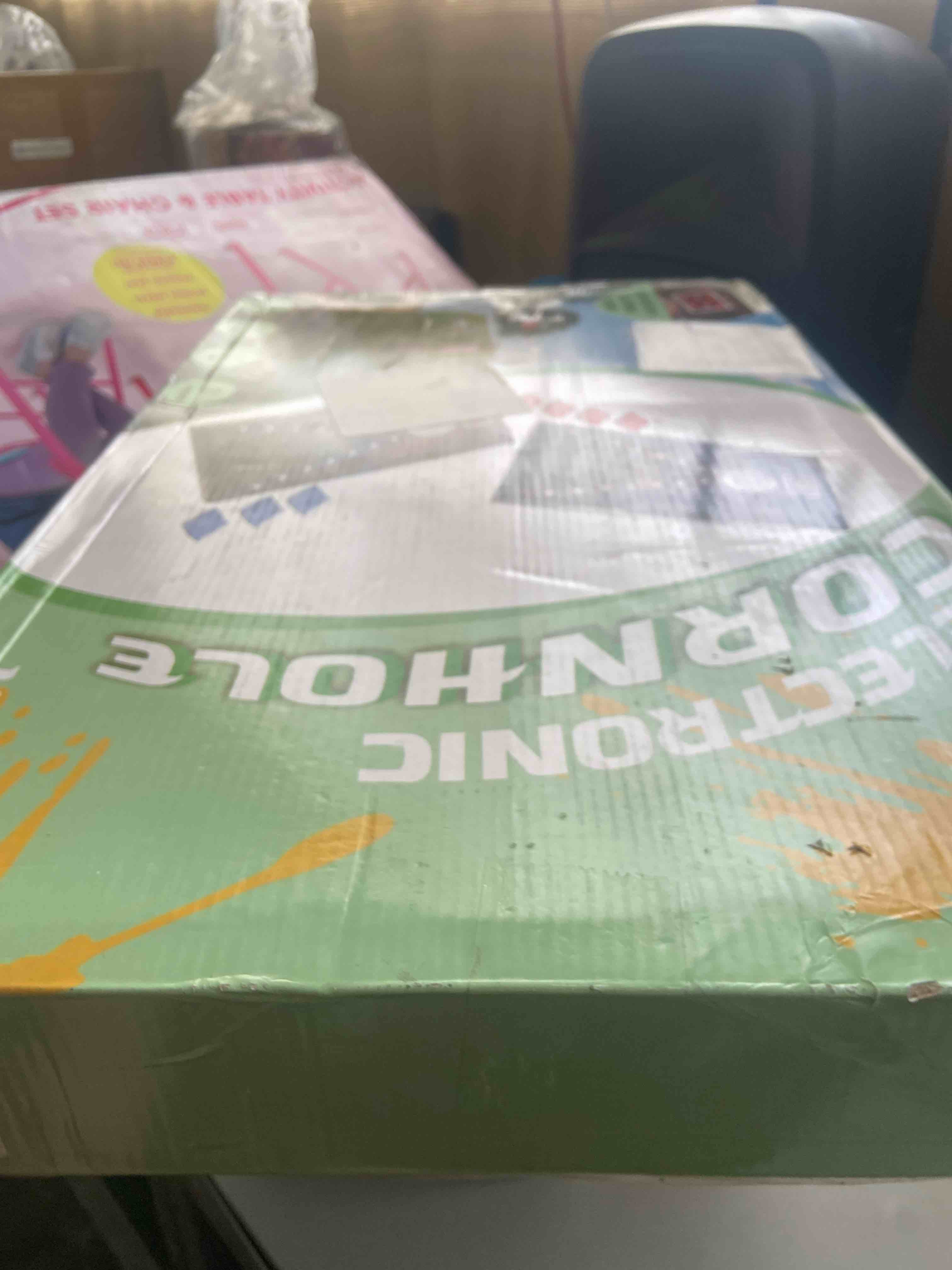 Condition photo showing New/Like New for electronic cornhole board set 4x2ft 3x2ft 2x1ft, automatic scoring corn hole games for adults & kids, wooden portable cornhole set with 8 bean bags & carrying bag for outdoor, tailgate, party red & blue 2 x 1 ft