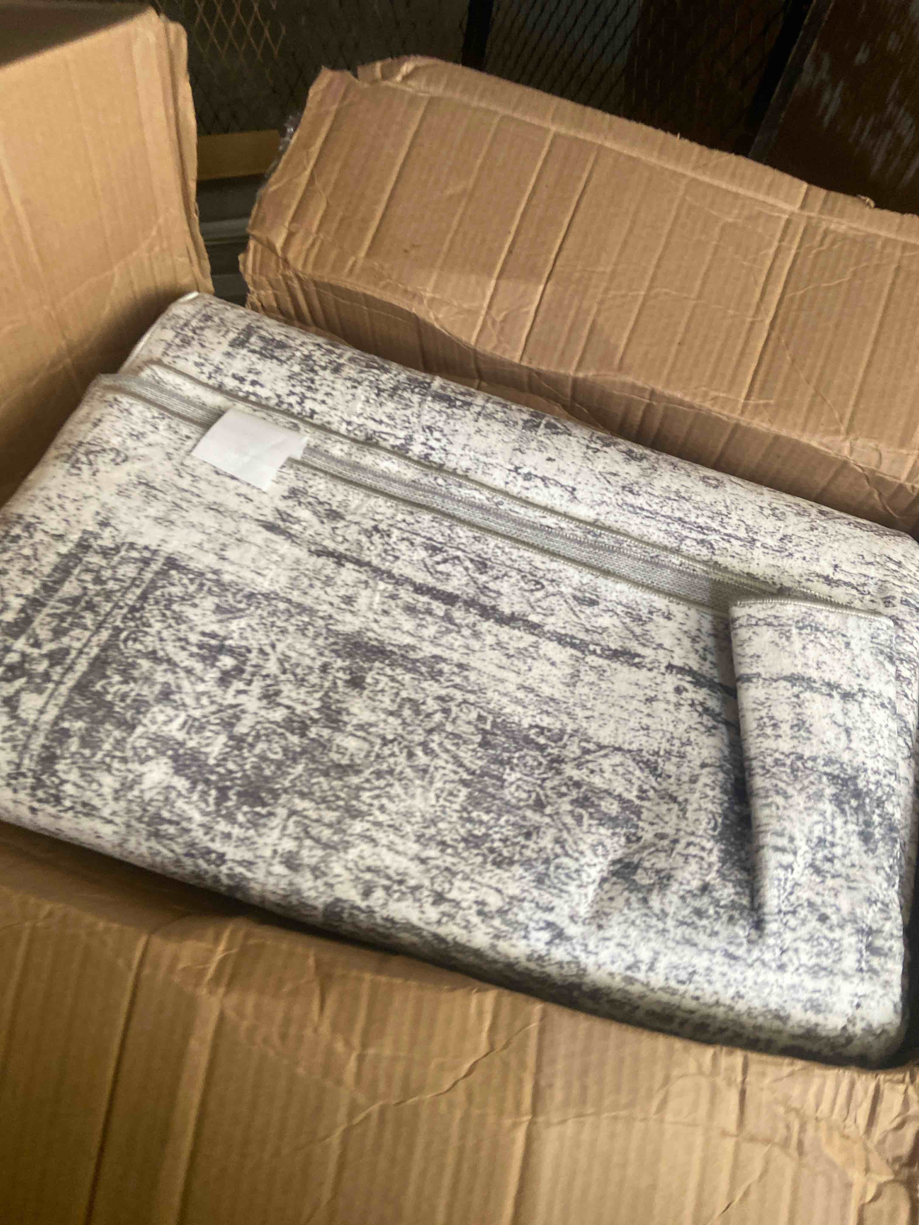 Condition photo showing New/Like New for washable area rug 6' x 9' vintage traditional persian mat - foldable distressed non-slip machine washable carpet for living room bedroom kitchen home decor - graphite and mist graphite and mist 6' x 9' (rectangular)
