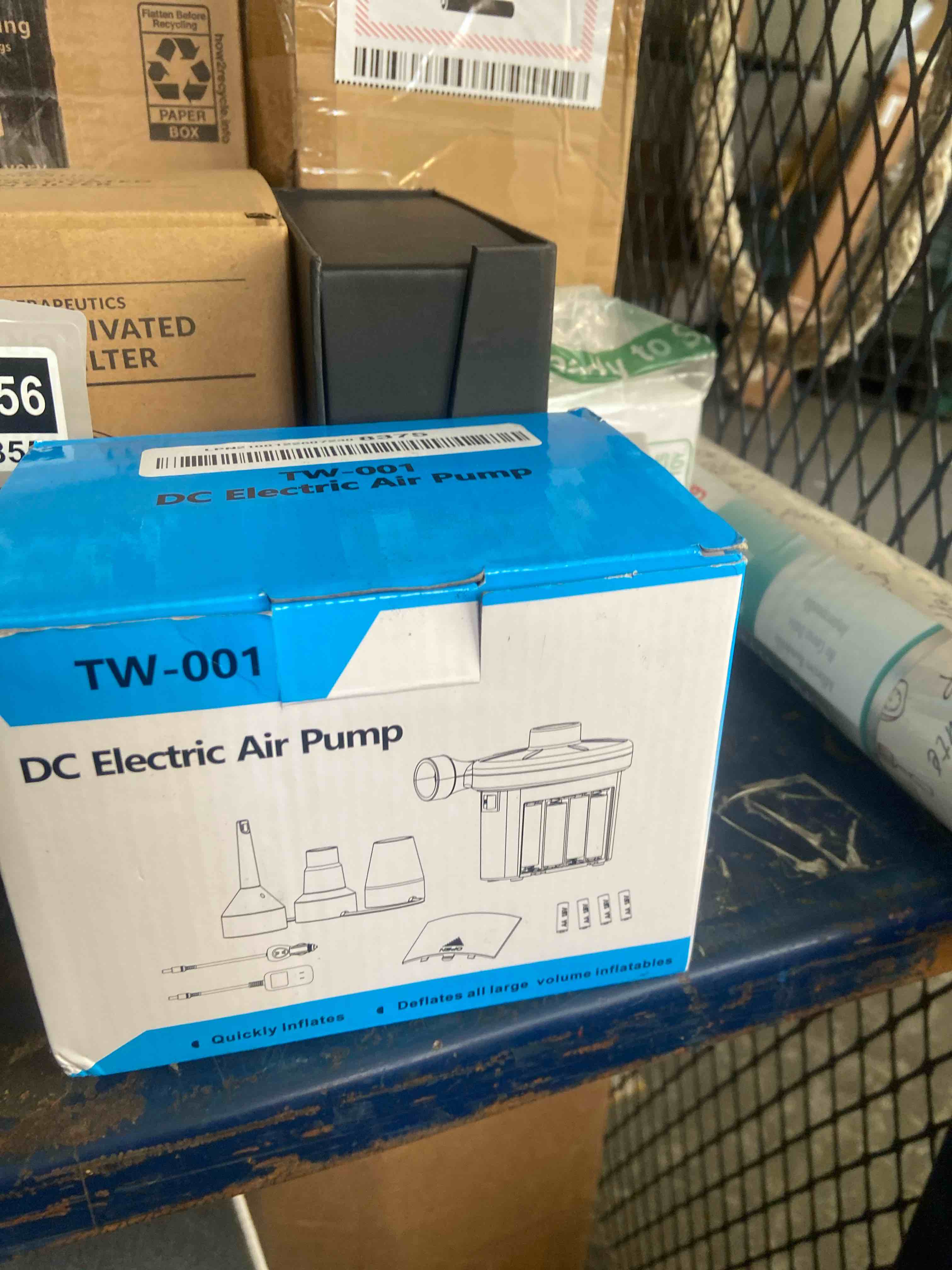 Condition photo showing New/Like New for electric air pump for inflatables,portable quick-fill air pump with 3 nozzles,110-120v, inflator & deflator pumps for outdoor camping, air mattress beds,boats,inflatable cushion,couch,pool floats black