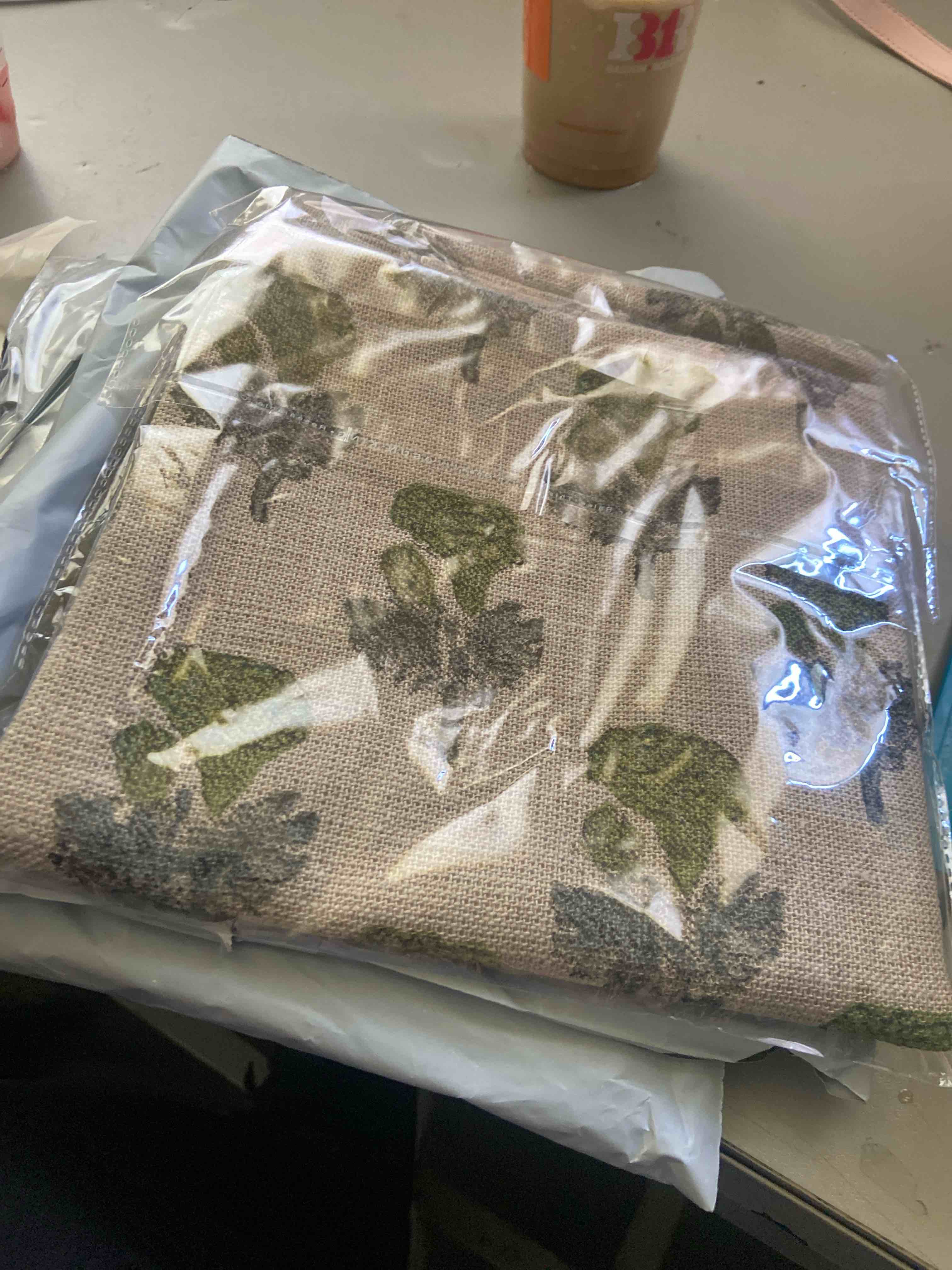 Condition photo showing New/Like New for wild flower block print pillow cover