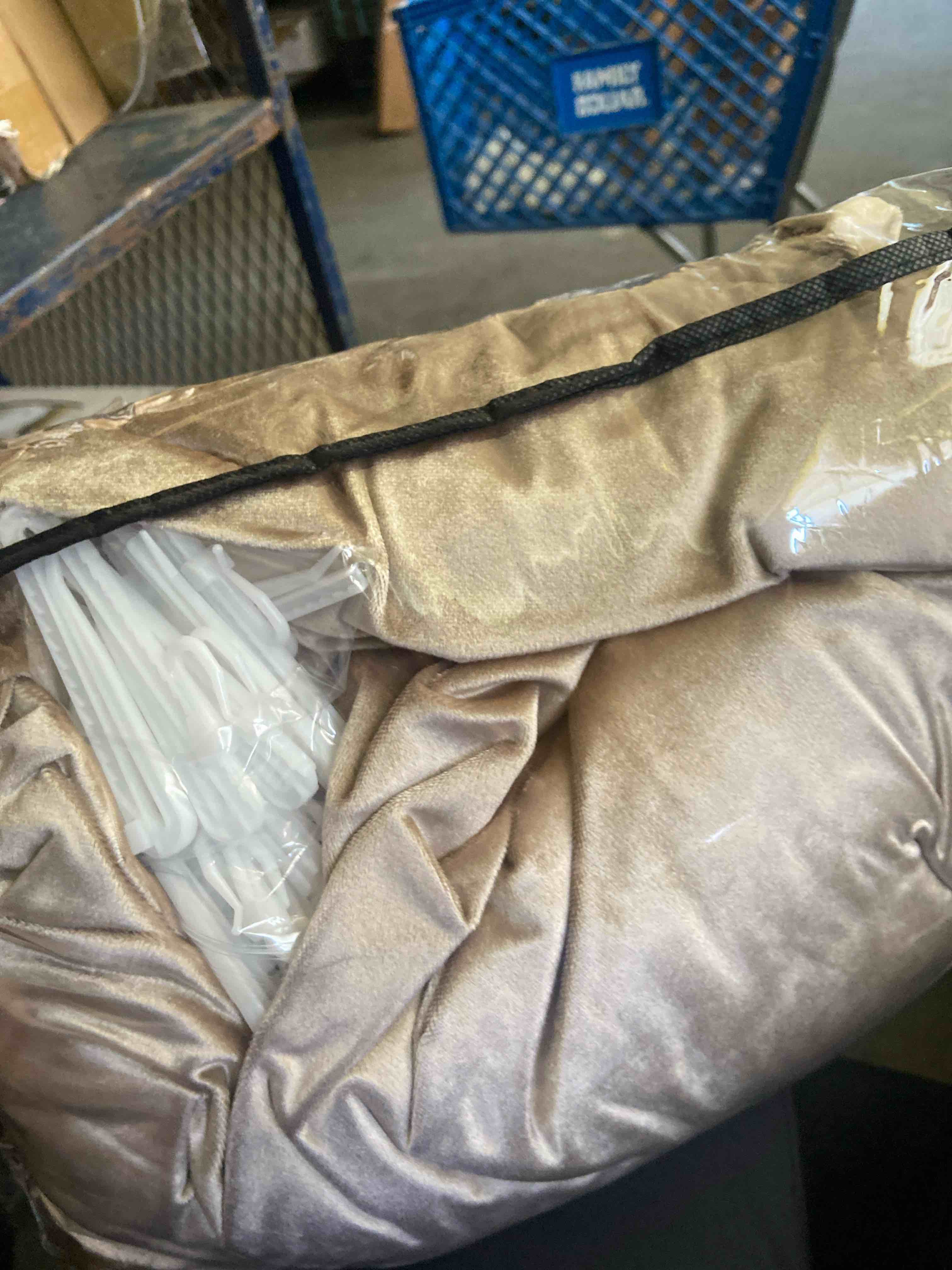 Condition photo showing New/Like New for taupe velvet curtains luxury for living room, w42 x l84, 2 panels | 300gsm heavy soft velvet, french solid back tab window drapes, elegent decor, privacy protect, bedroom, study room, villa