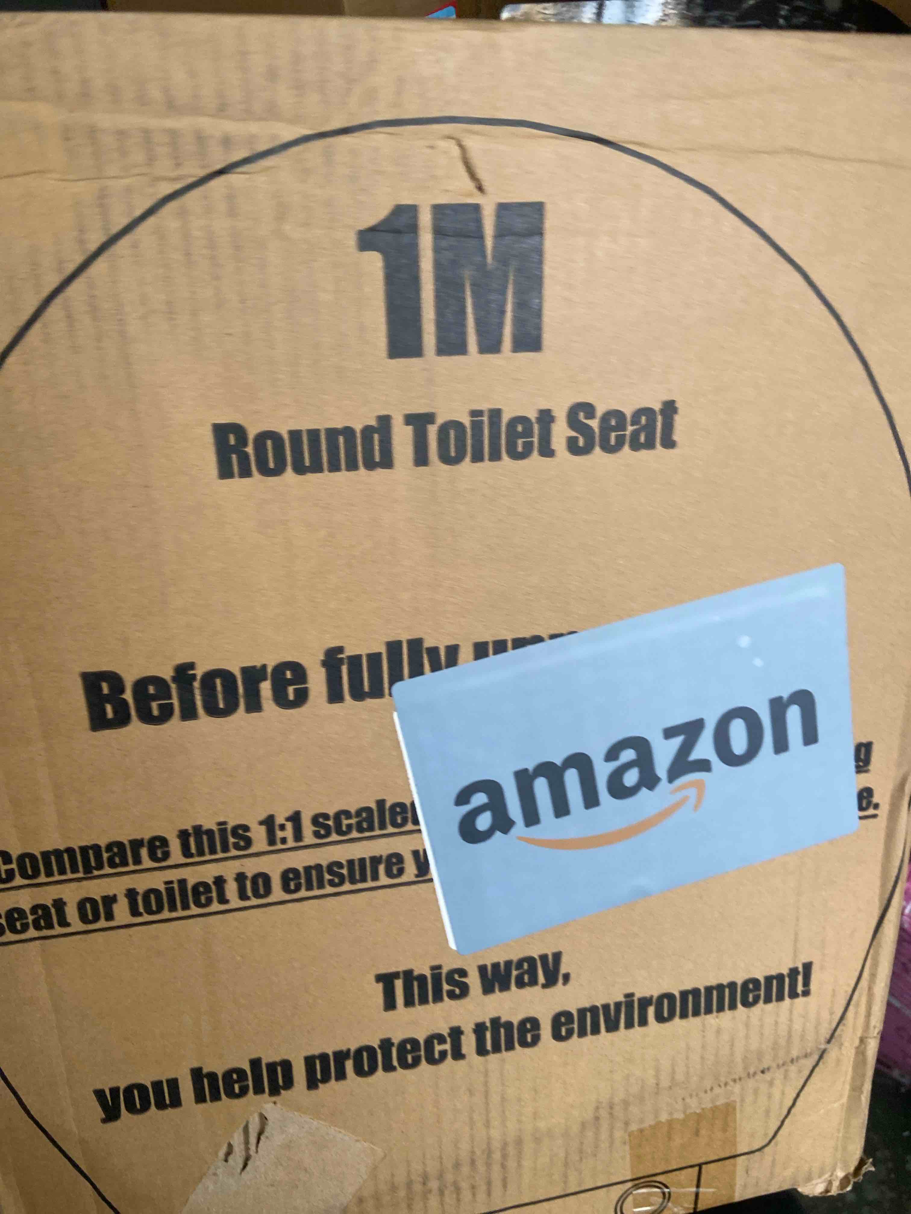 Condition photo showing New/Like New for 1m family toilet seat, patented slow close & quick releasing technology, anti-wiggling, easy to install and clean, standard round with toddler seat built in (1 piece) 1 round with toddler seat built in