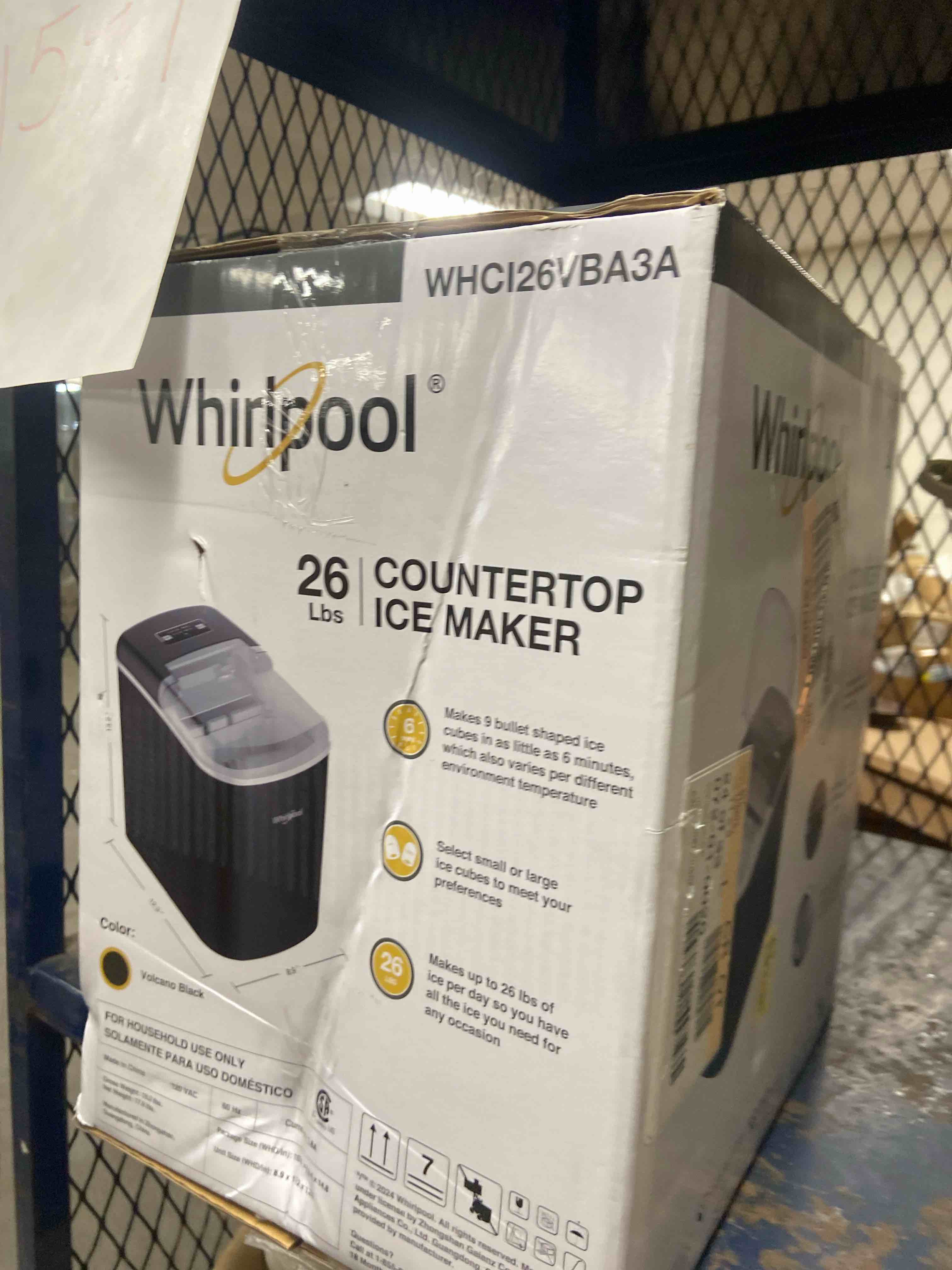 Condition photo showing Good Condition for whirlpool countertop ice maker whci26vba3a: 26 lb daily production, bullet ice, black, 1.5 lb storage, 2 ice sizes