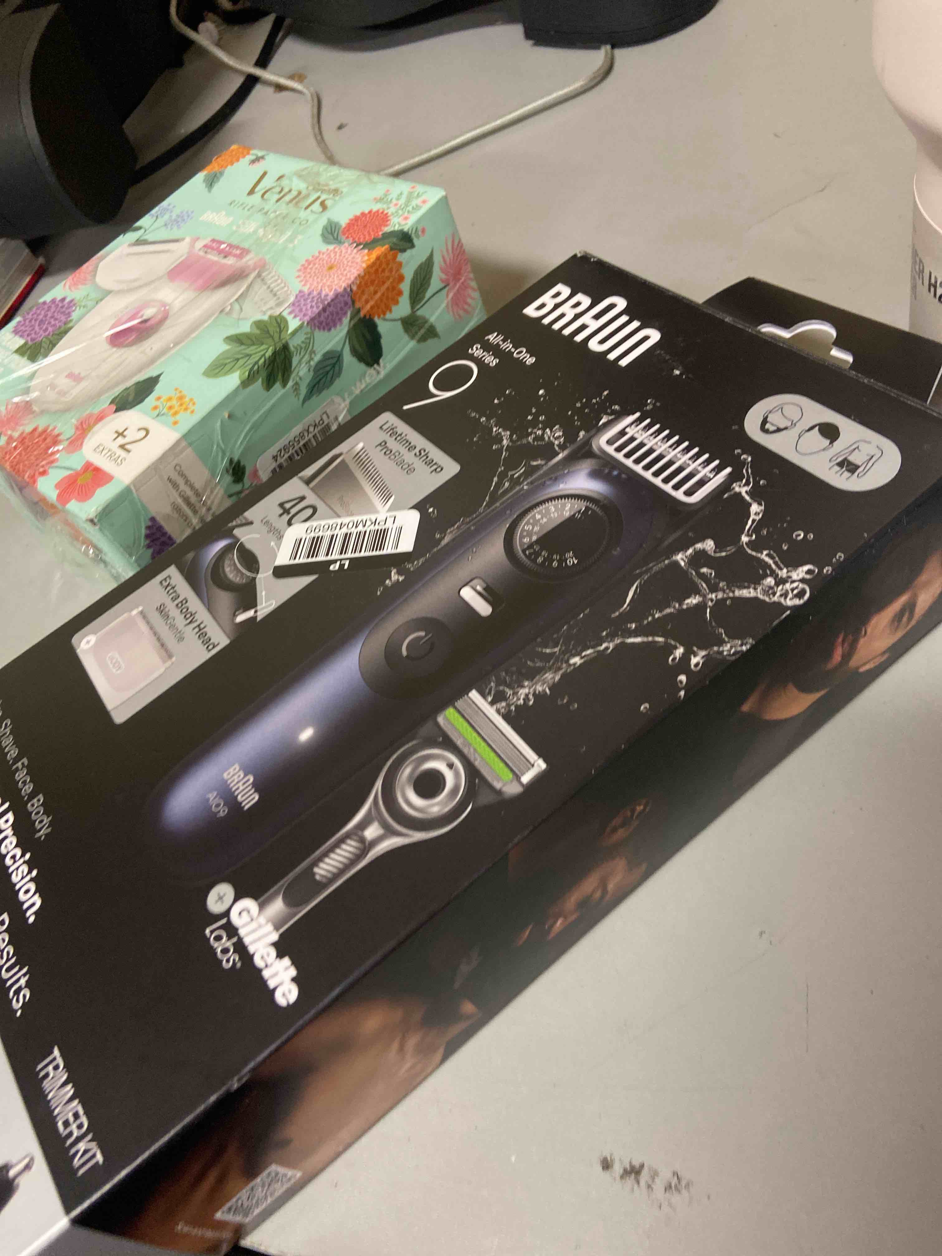 Condition photo showing New/Like New for braun series 9 all-in-one beard & body grooming kit for men, cordless trimmer, hair clippers & shaver for face, hair & body with gillette labs razor, aio 9530