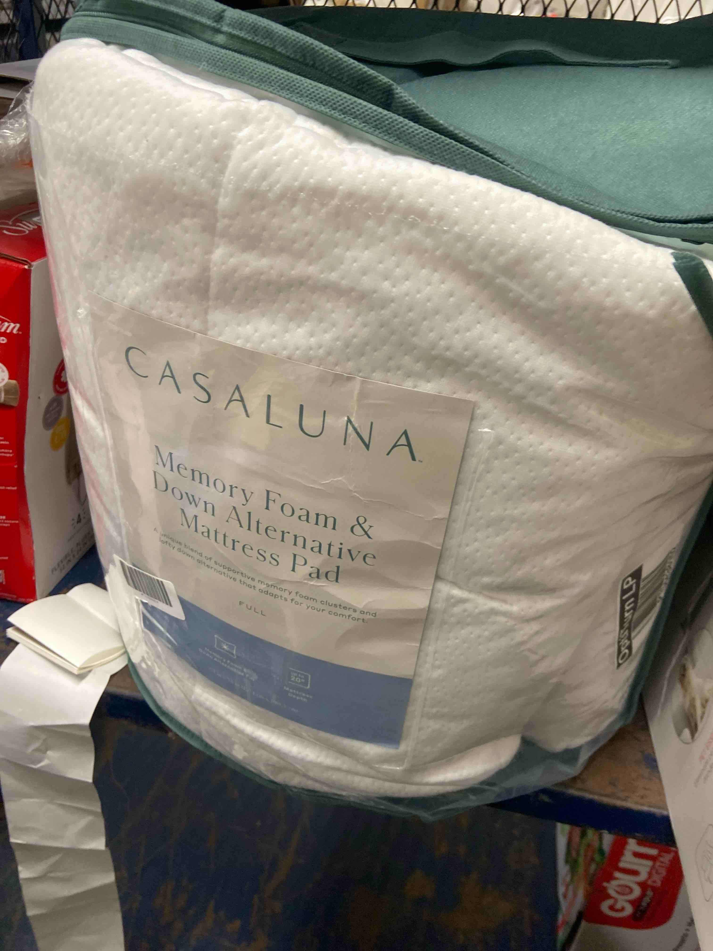 Condition photo showing New/Like New for full memory foam & down alternative mattress pad - casaluna™