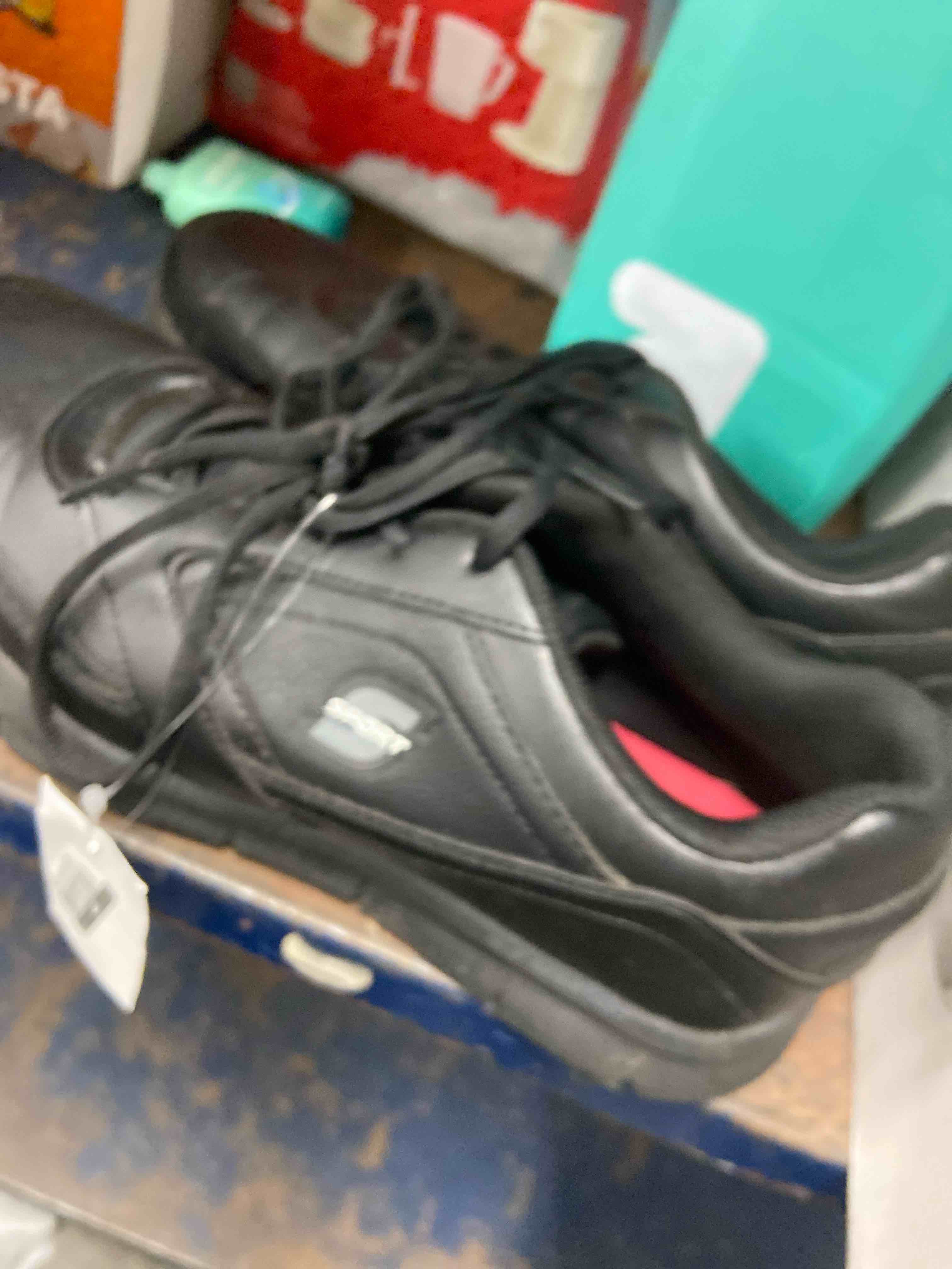 Condition photo showing New/Like New for s sport by skechers men's brise slip resistant sneakers - black 11: lace up, cushioned insole, non skid tread