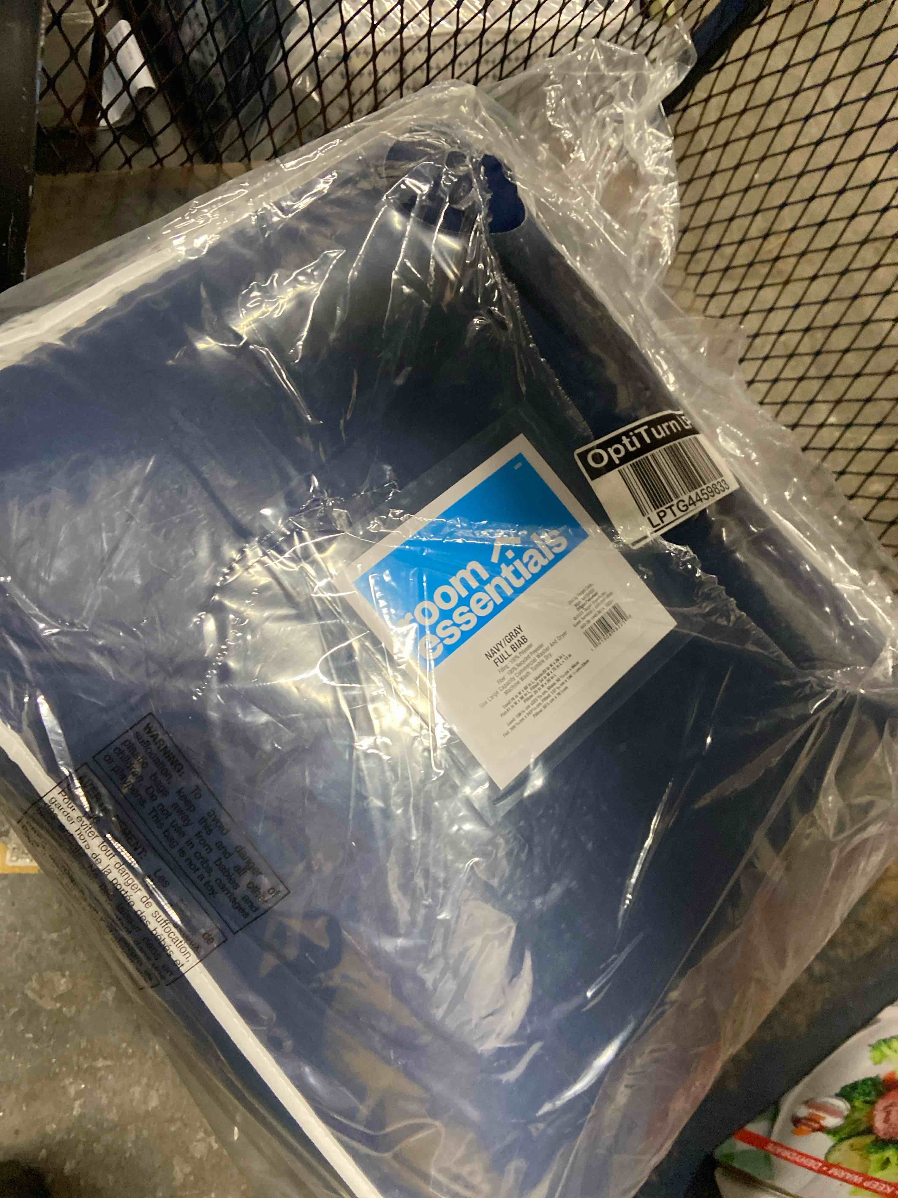 Condition photo showing New/Like New for 7pc full solid microfiber comforter & sheets set navy/gray - room essentials™: quilted, plain weave, oeko-tex certified
