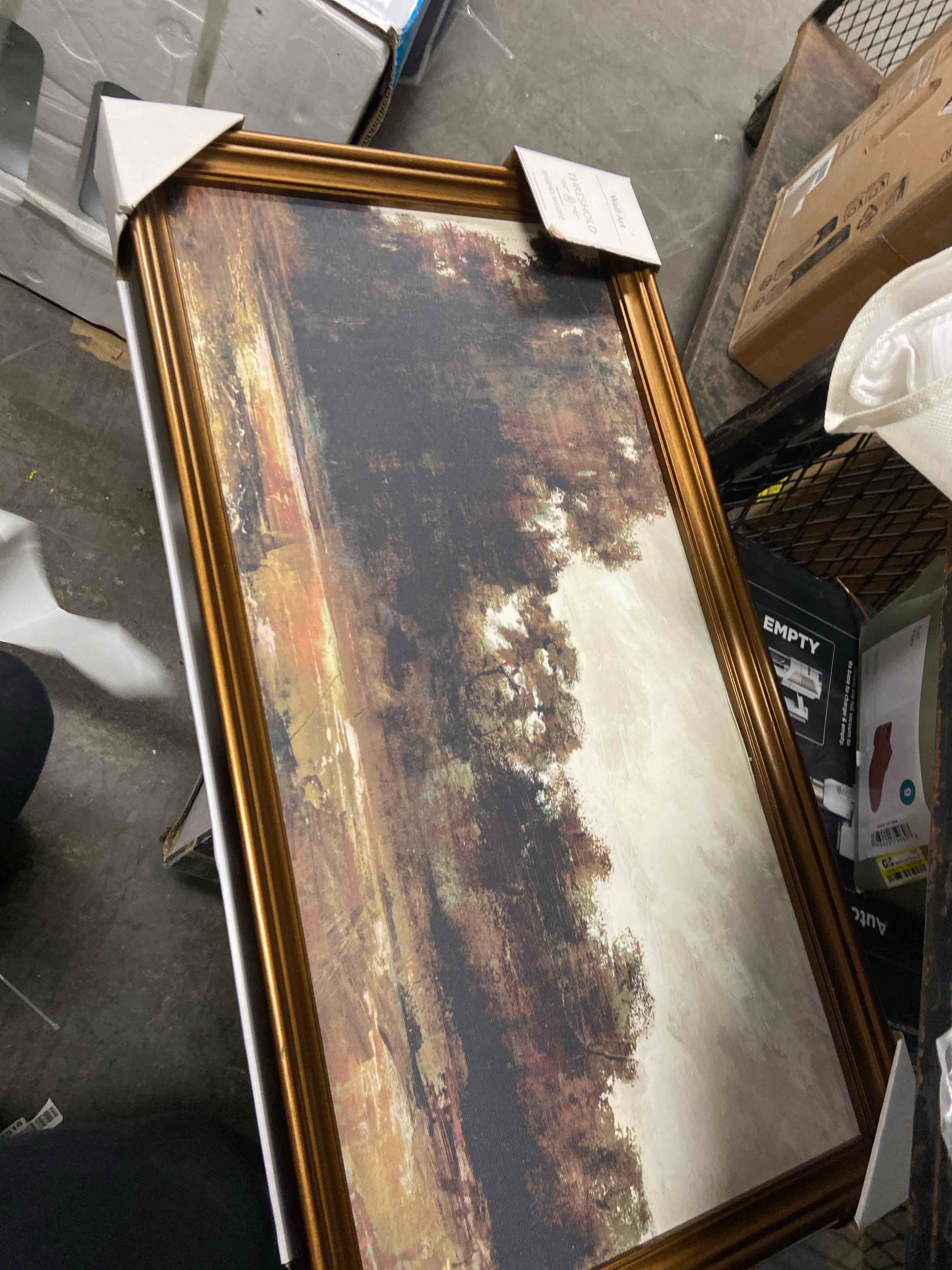 Condition photo showing New/Like New for 13.9" x 25.4" horizontal landscape framed canvas - threshold™ designed with studio mcgee: digital art print, polystyrene gold frame