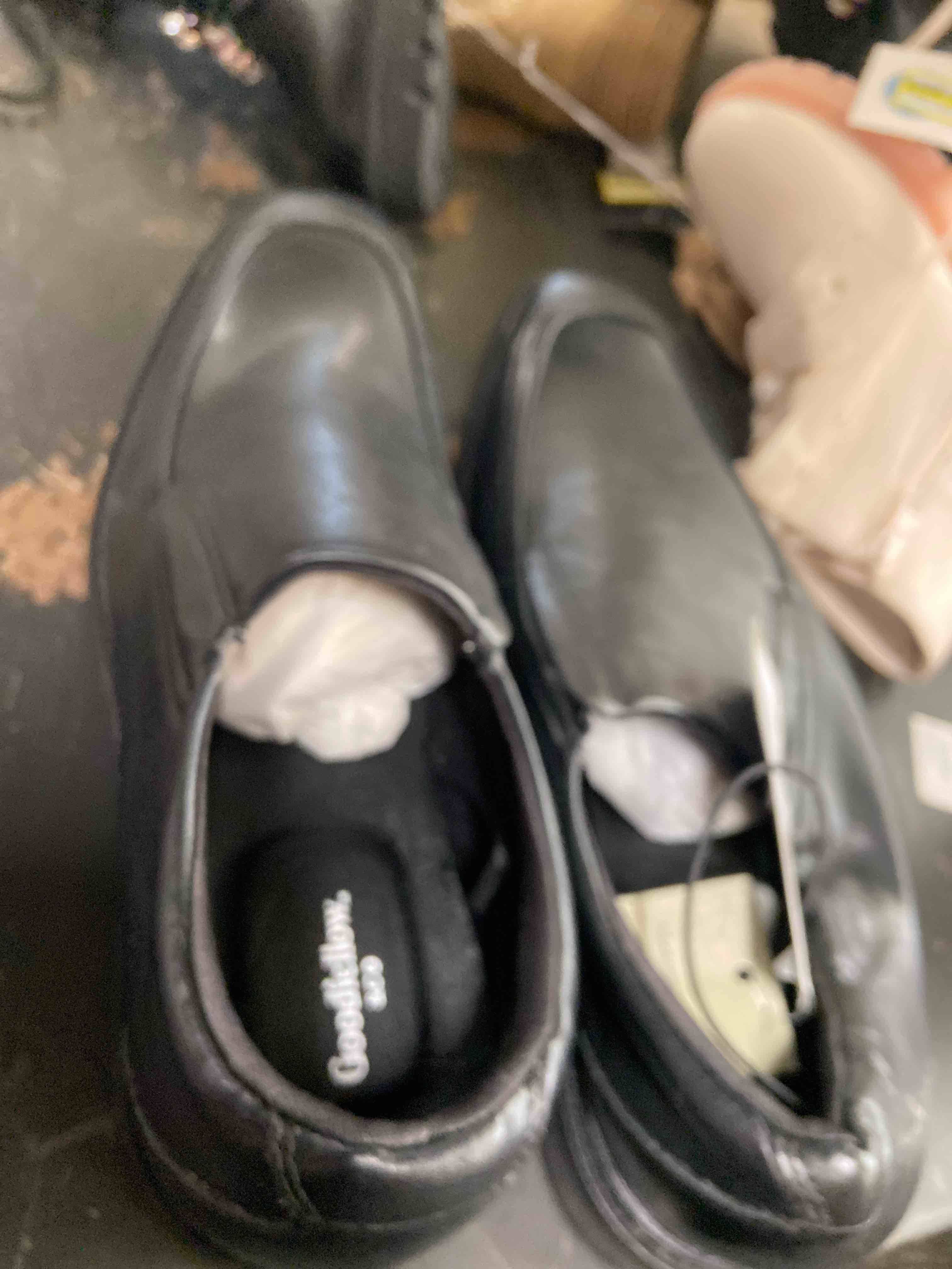 Condition photo showing New/Like New for men's toby dress shoes with memory foam insole - goodfellow & co™ black 9.5: slip-on loafers, treaded outsole