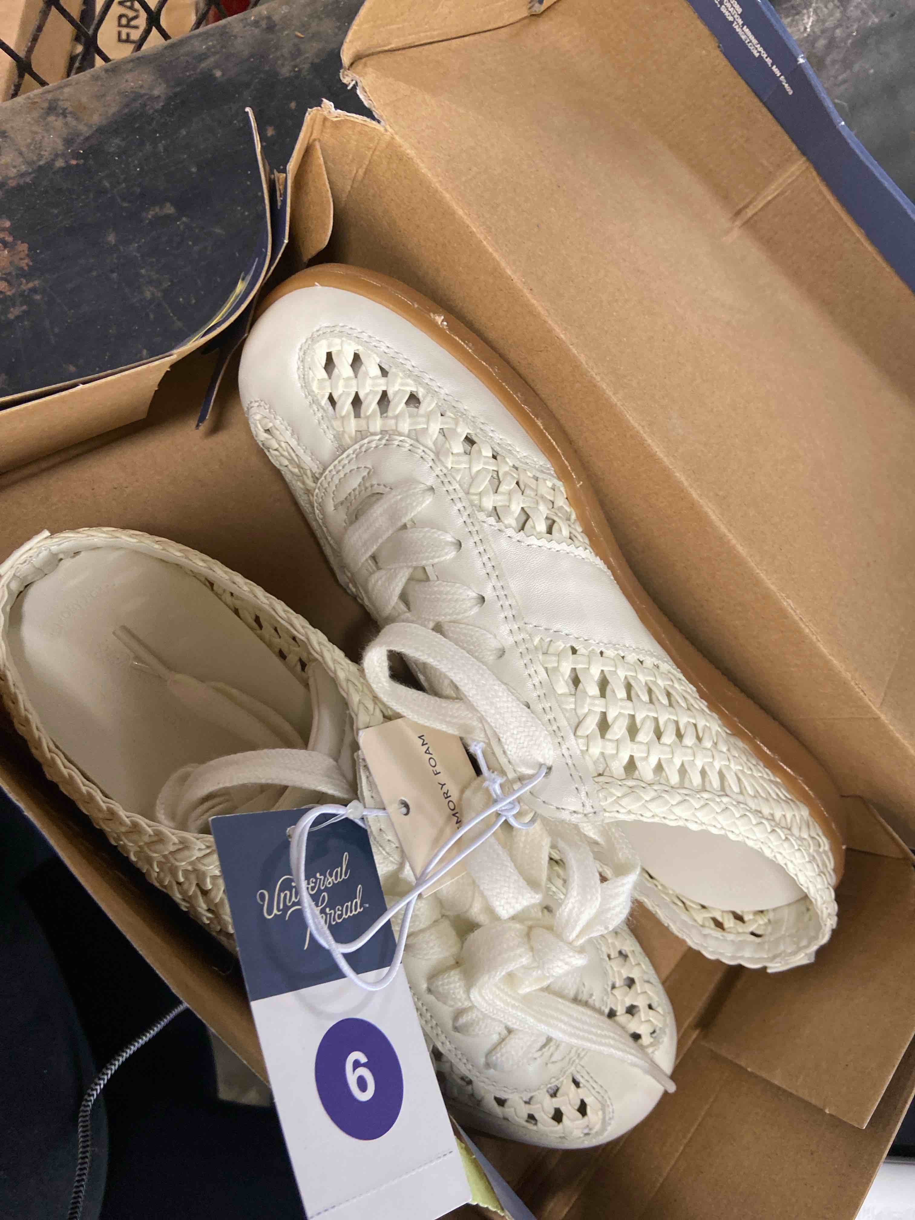 Condition photo showing New/Like New for women’s lina sneakers with memory foam insole - universal thread™ cream 6