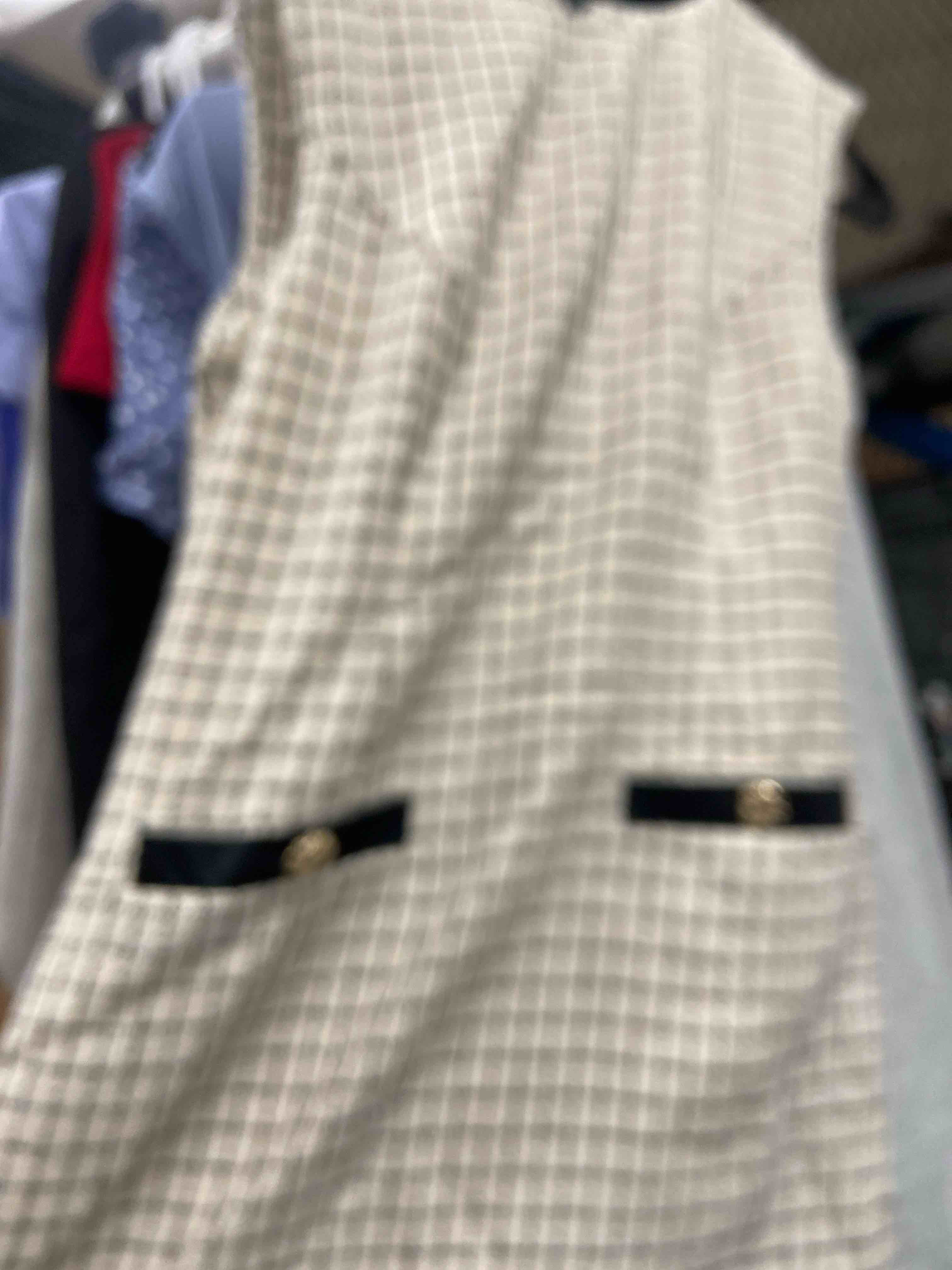Condition photo showing New/Like New for women's sleeveless mini shift dress - a new day™ cream check s