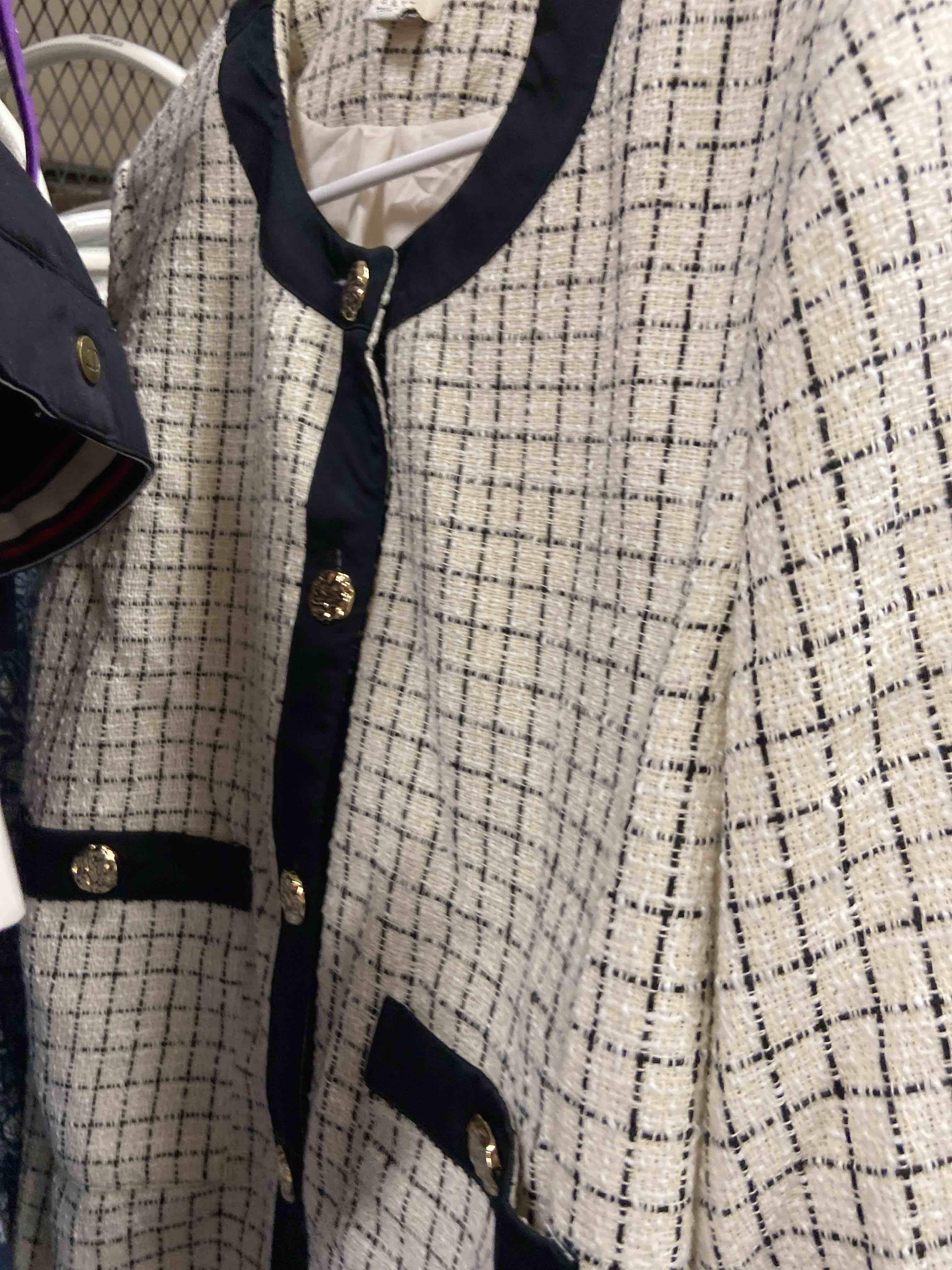 Condition photo showing New/Like New for women's woven cardigan sweater - a new day™ cream check xl