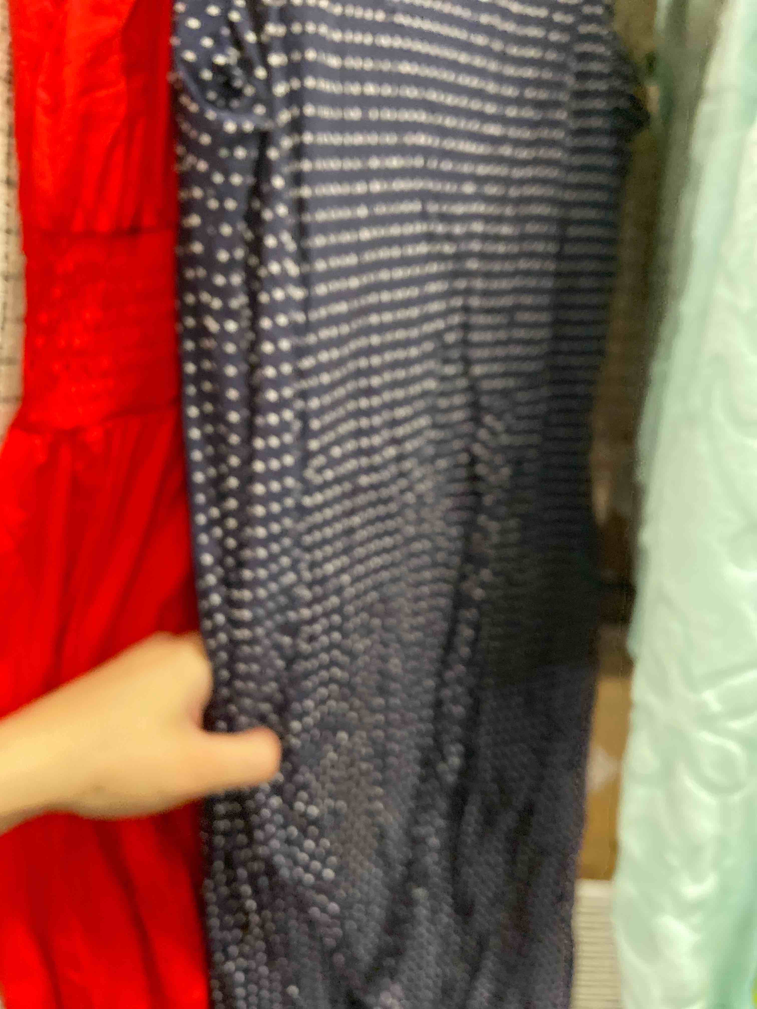 Condition photo showing New/Like New for women's flutter cap sleeve tie back maxi slip dress - wild fable™ navy blue polka dots xl