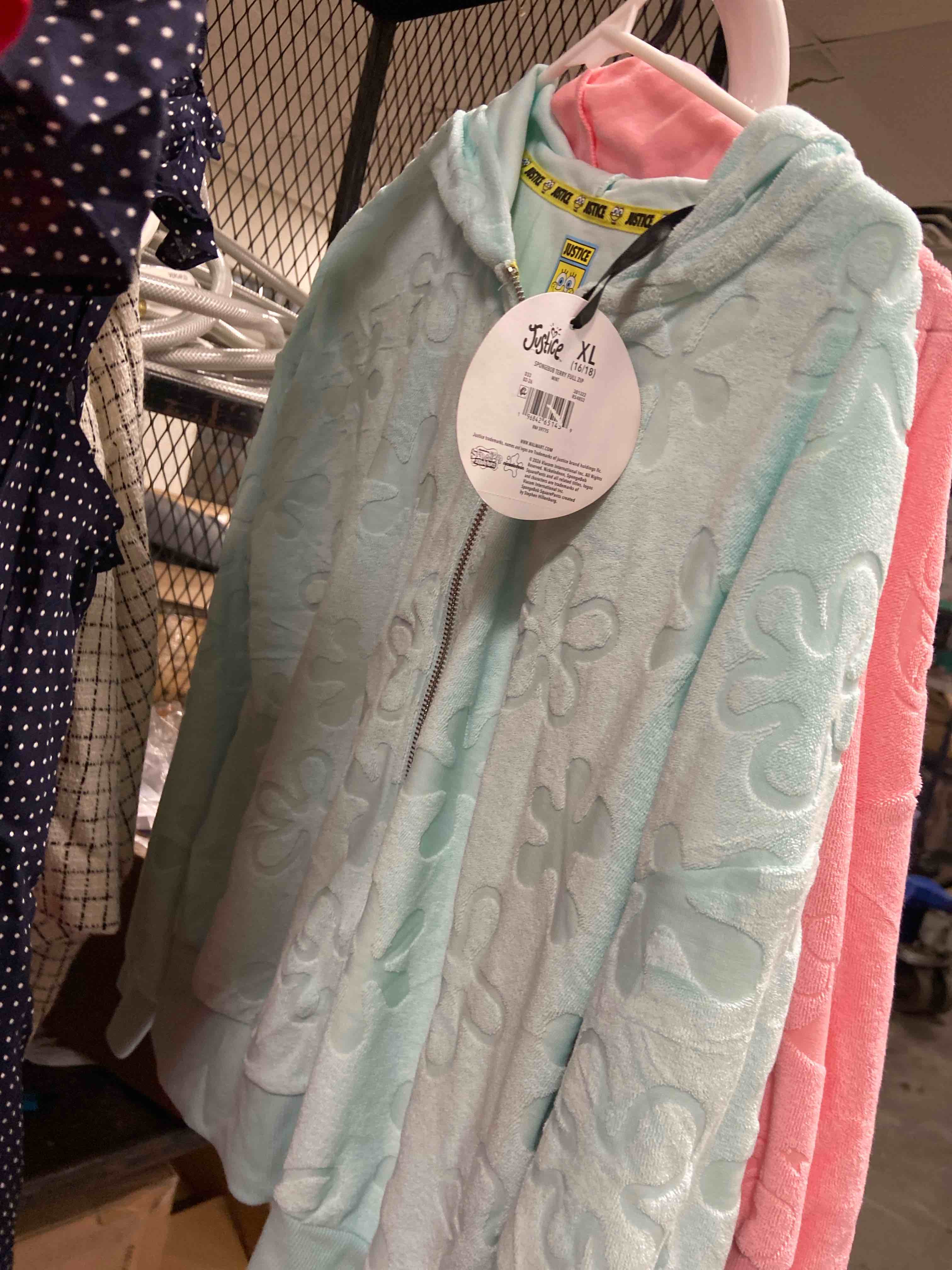 Condition photo showing New/Like New for spongebob x justice girls french terry full zip sizes xs - xlp