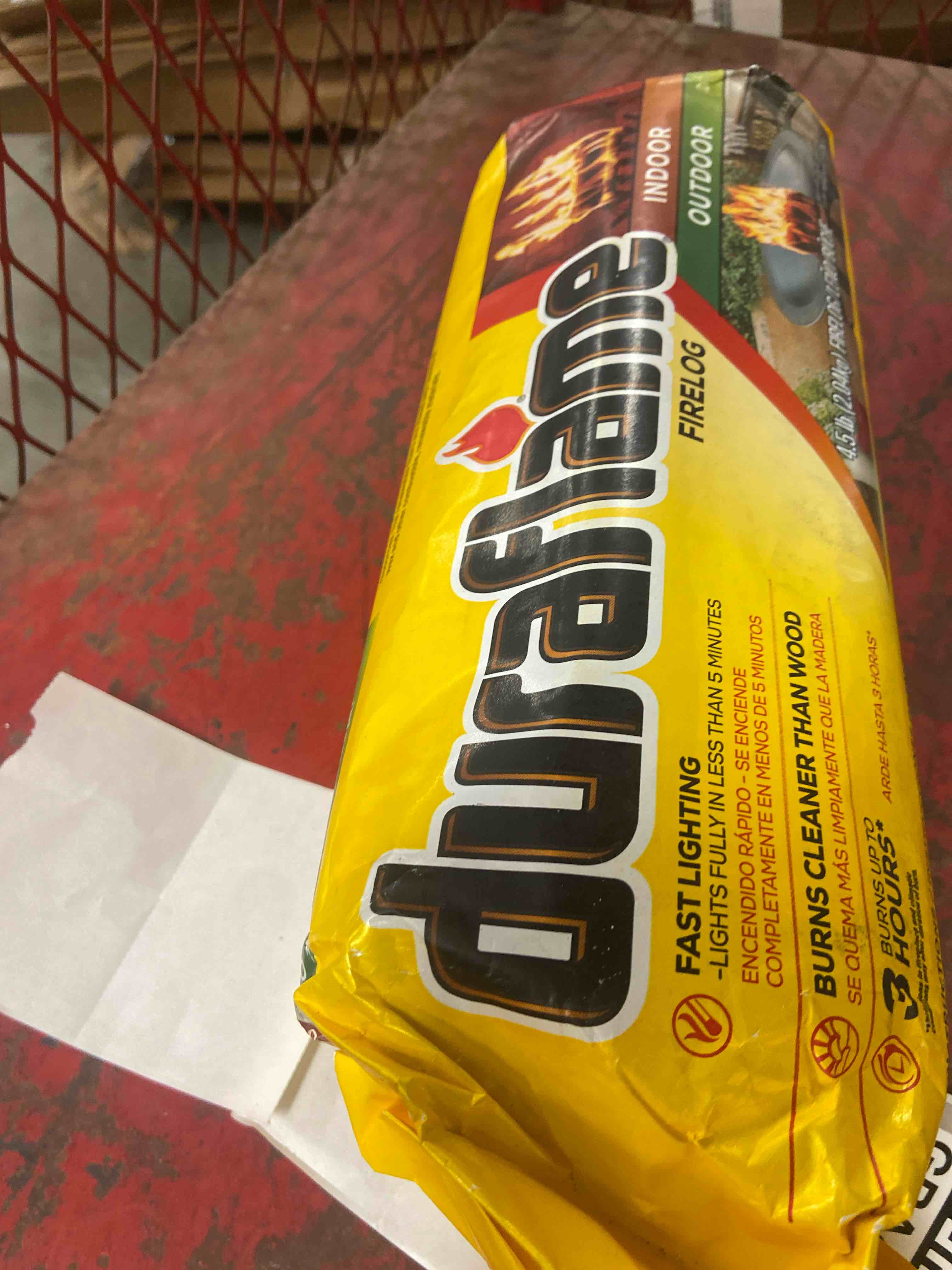 Condition photo showing New/Like New for duraflame 4.5lb single firelog 3 hour burn indoor/outdoor use