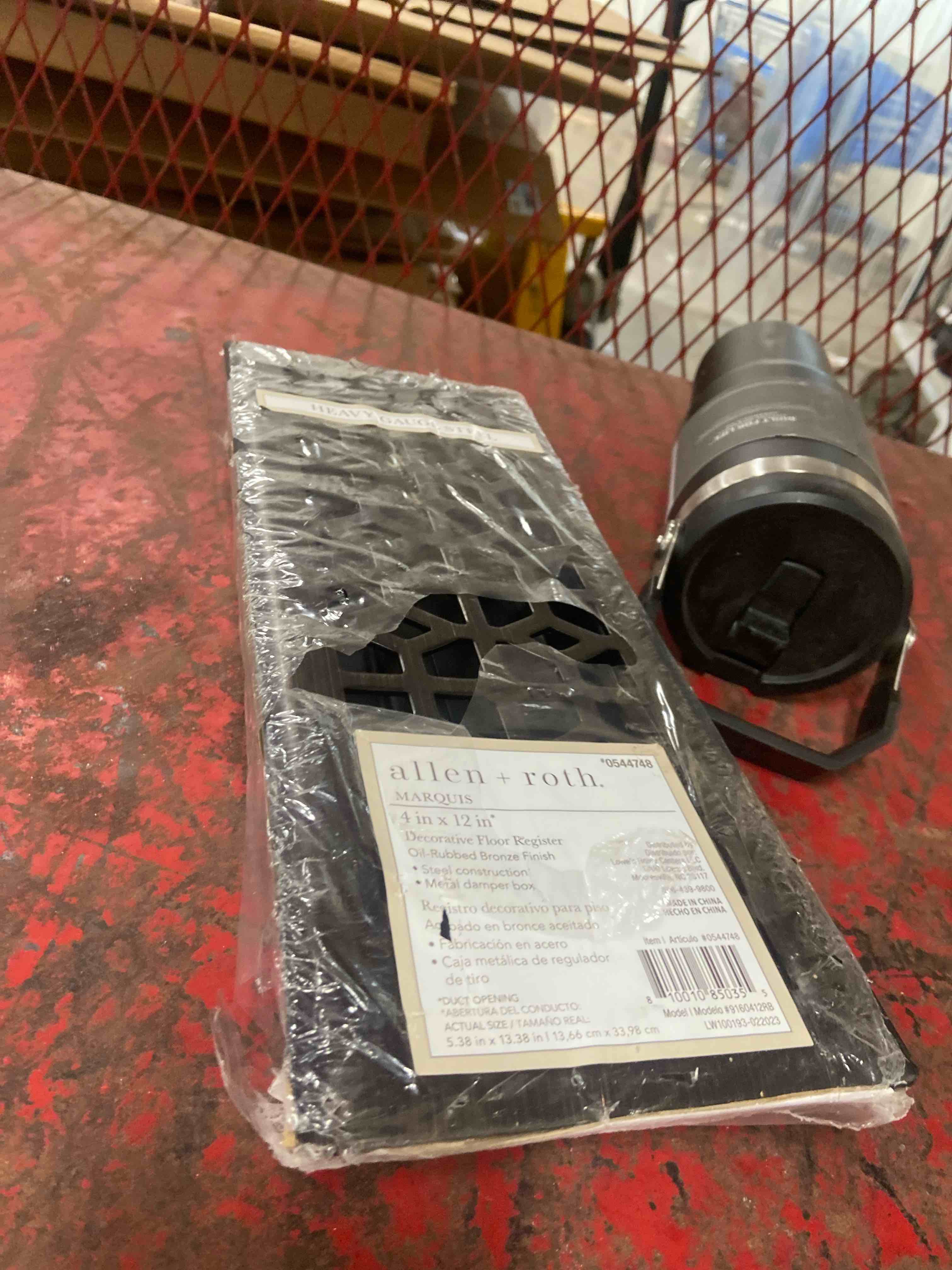 Condition photo showing New/Like New for allen + roth 4-in x 12-in maximum airflow steel oil-rubbed bronze floor register
