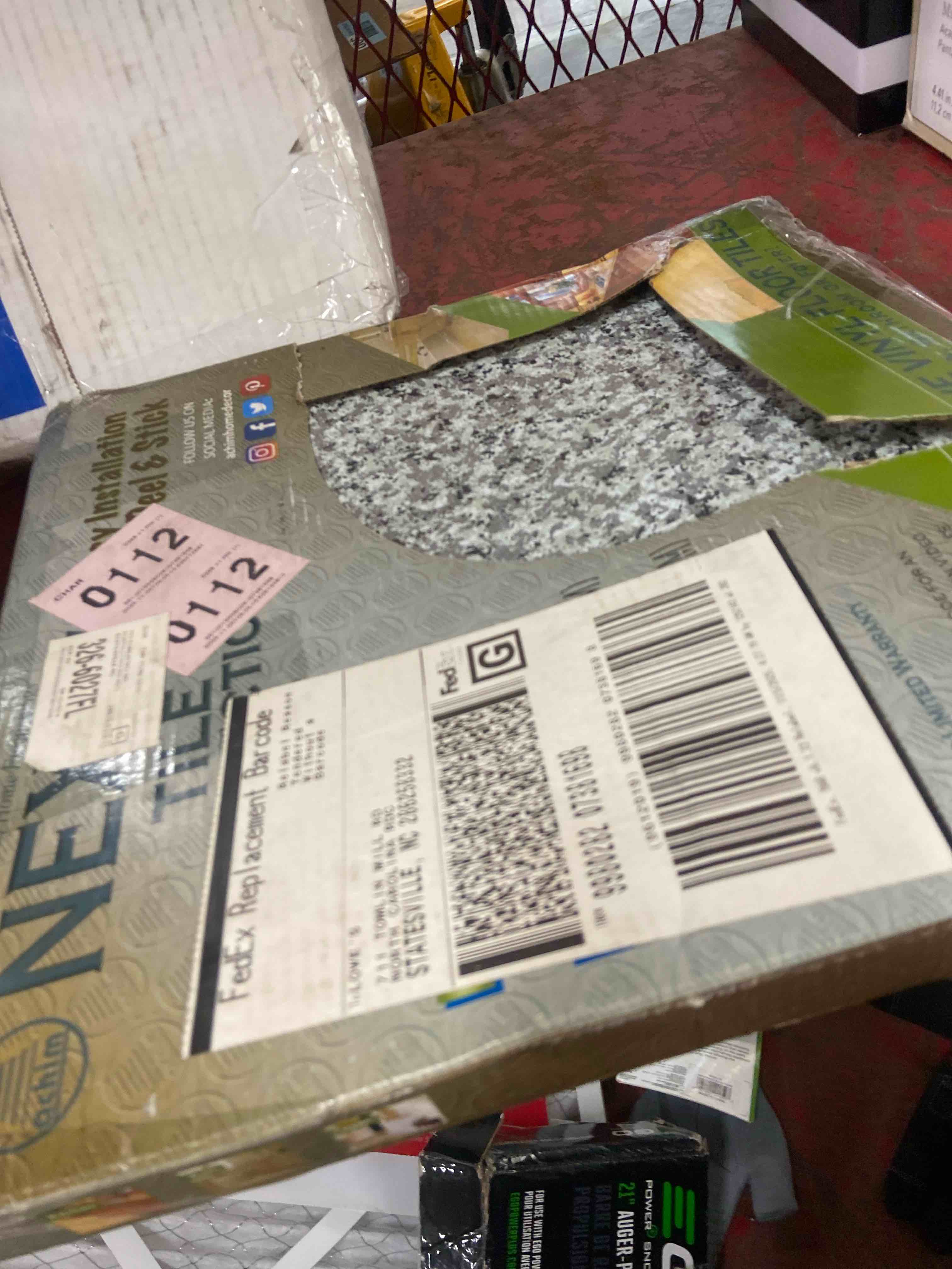 Condition photo showing New/Like New for nexus self adhesive 12-inch vinyl floor tiles, 20 tiles - 12'' x 12'', mineral speckle - peel & stick, diy flooring for kitchen, dining room, bedrooms & bathrooms by achim home decor, grey mineral speckle stone look