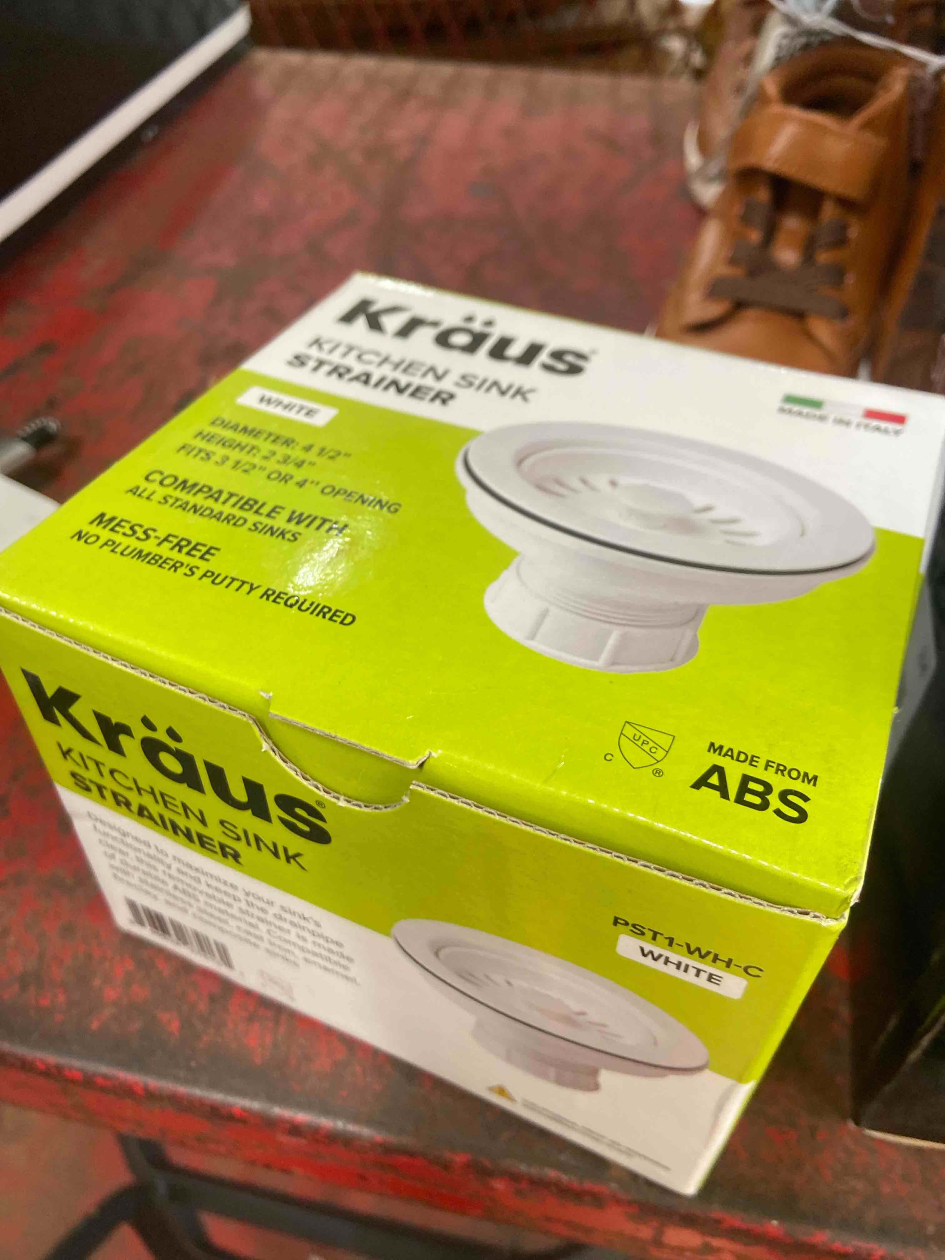 Condition photo showing New/Like New for kraus kitchen sink strainer in white