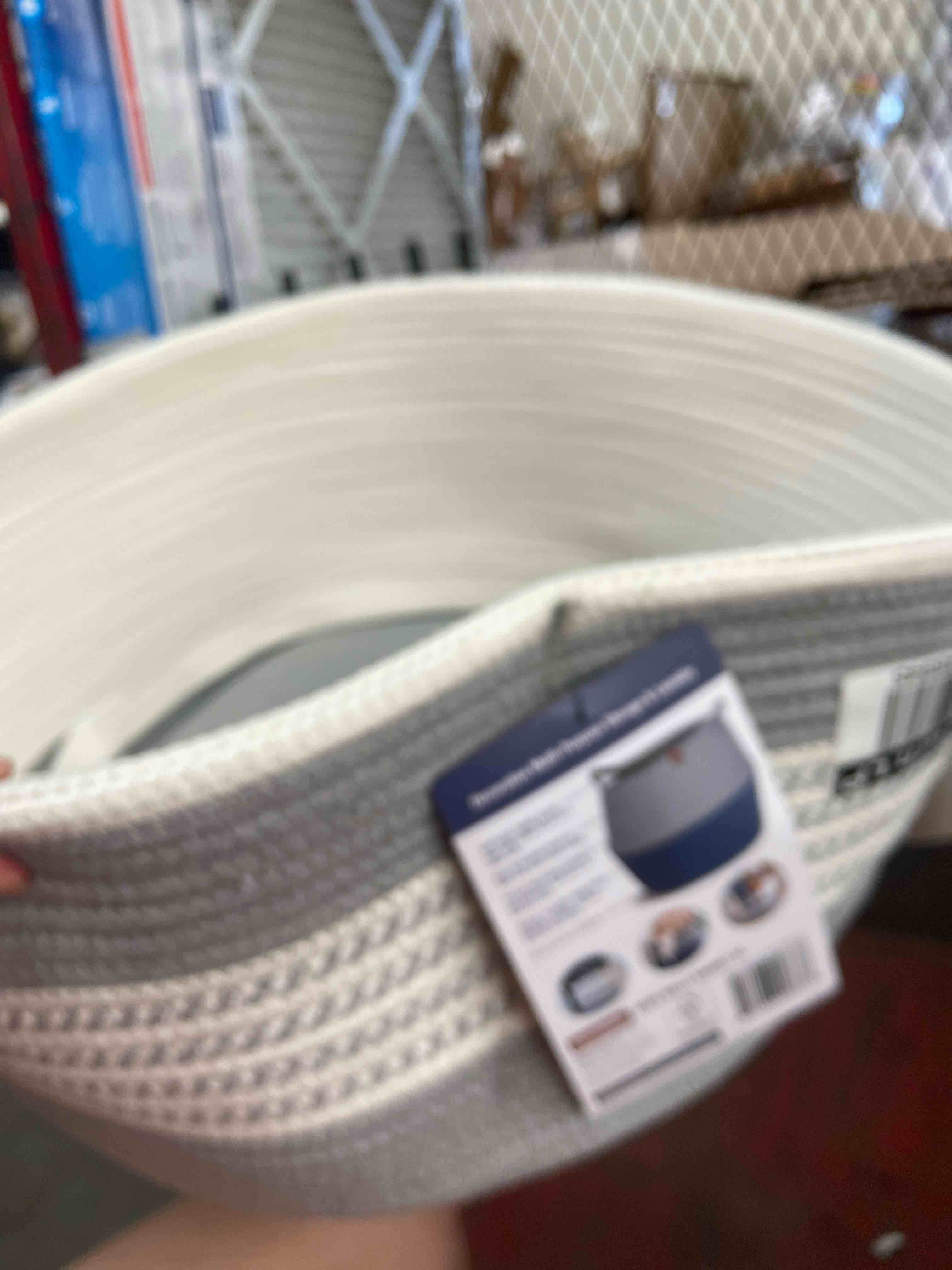 Condition photo showing New/Like New for clevermade xl rope belly basket stone gray
