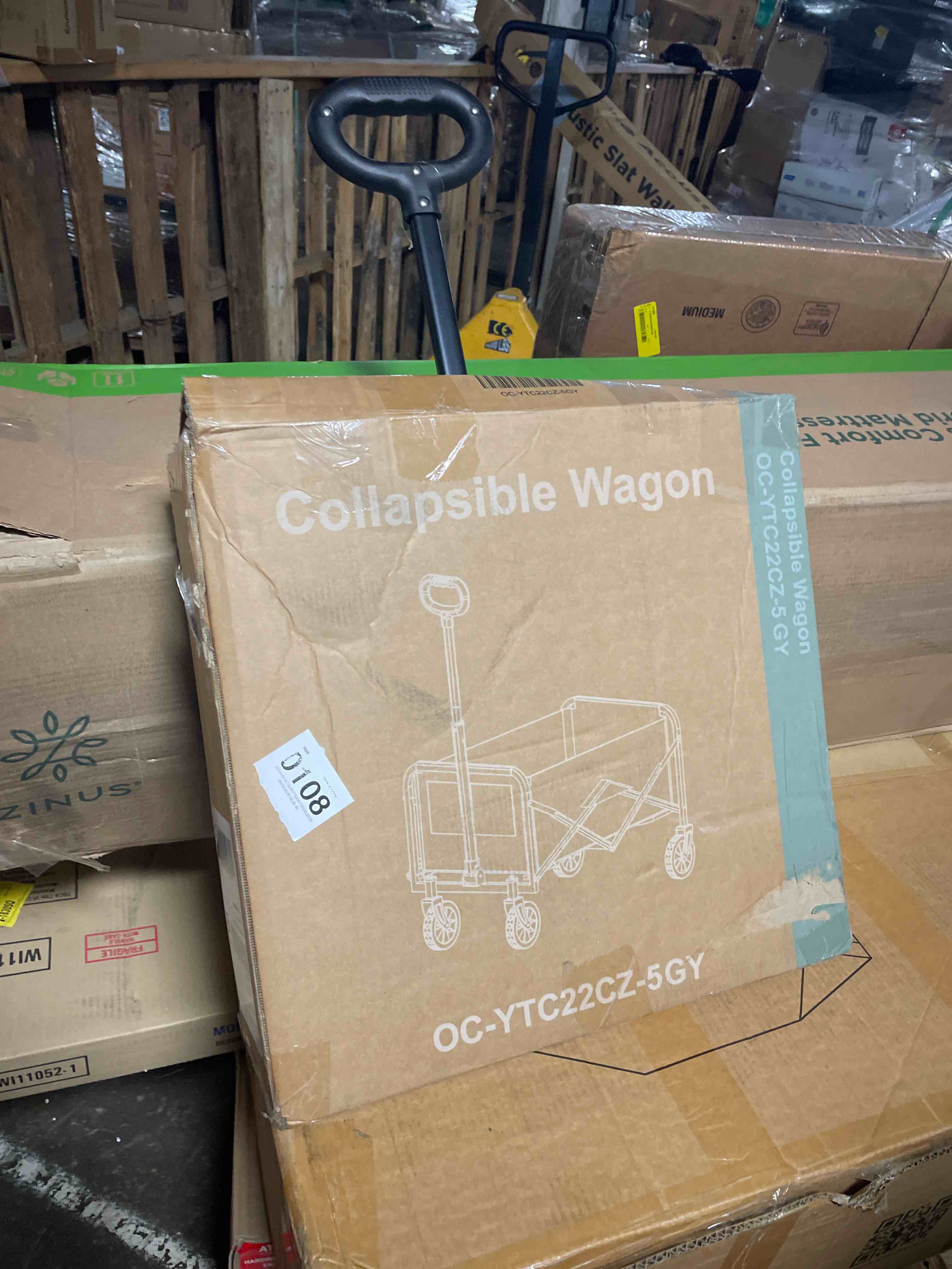 Condition photo showing New/Like New for collapsible wagons carts foldable wagon,360lbs folding wagon cart with wheels, lightweight foldable cart with drink holders for camping picnic grocery shopping garden travel sports graphite black