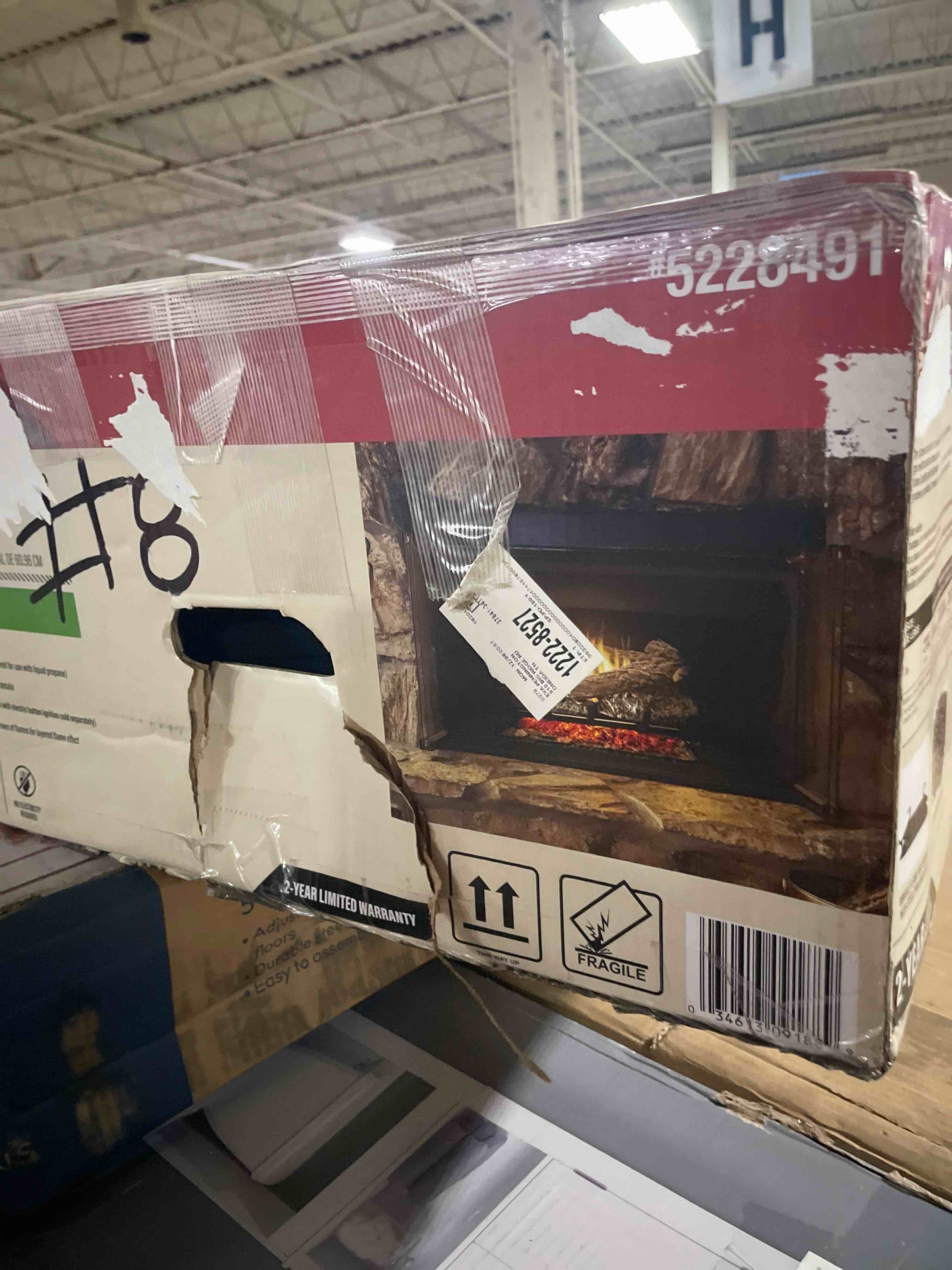 Condition photo showing As Is for master forge 24-in 55000-btu natural gas dual vented gas fireplace logs