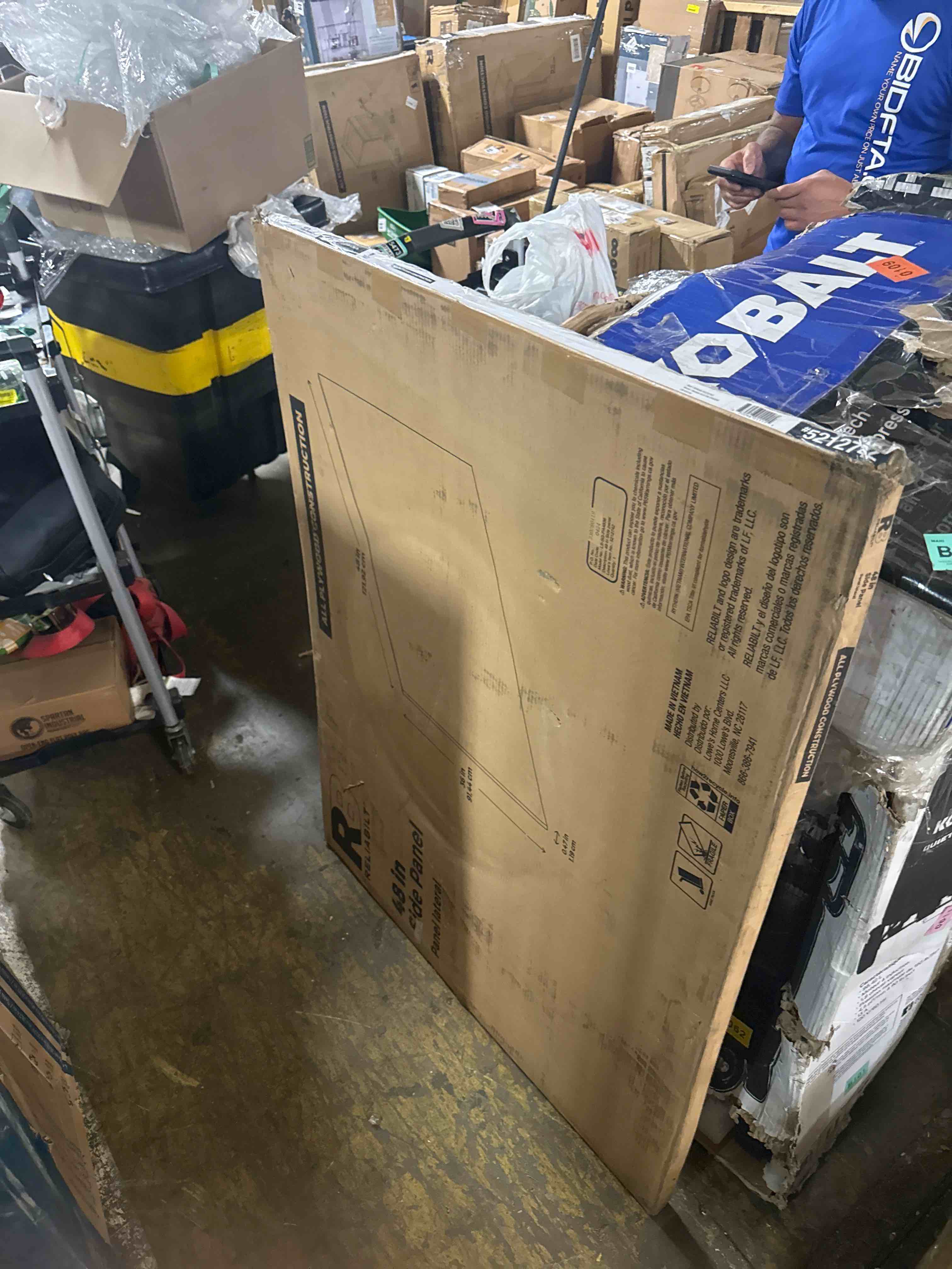 Condition photo showing New/Like New for reliabilt cabinet back panel 48-in w x 96-in h x 24-in d white painted