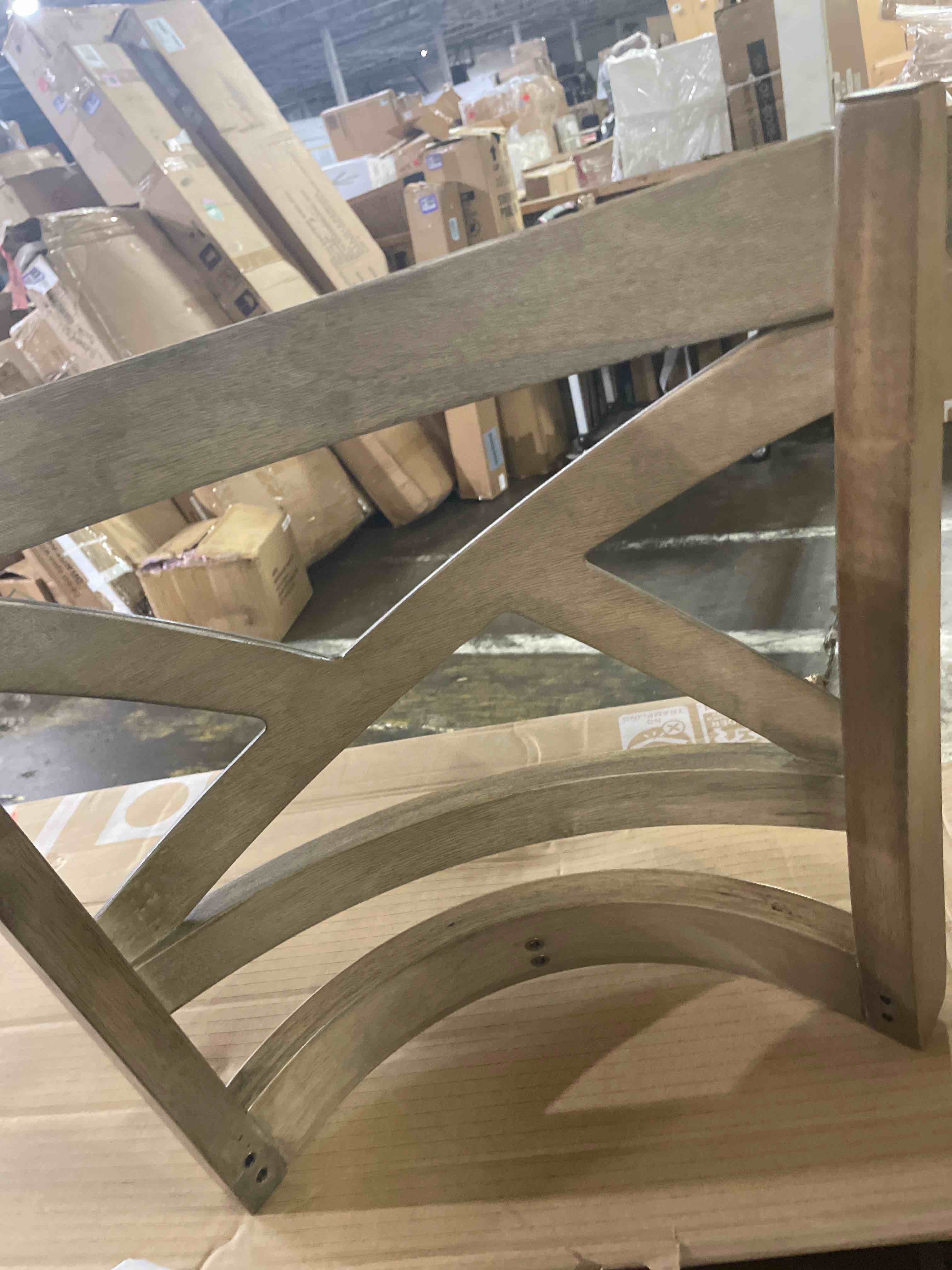 Condition photo showing New/Like New for colamy upholstered counter height bar stools set of 4, modern kitchen island barstools chairs with cross back and wood legs for dining room bar, light brown wash