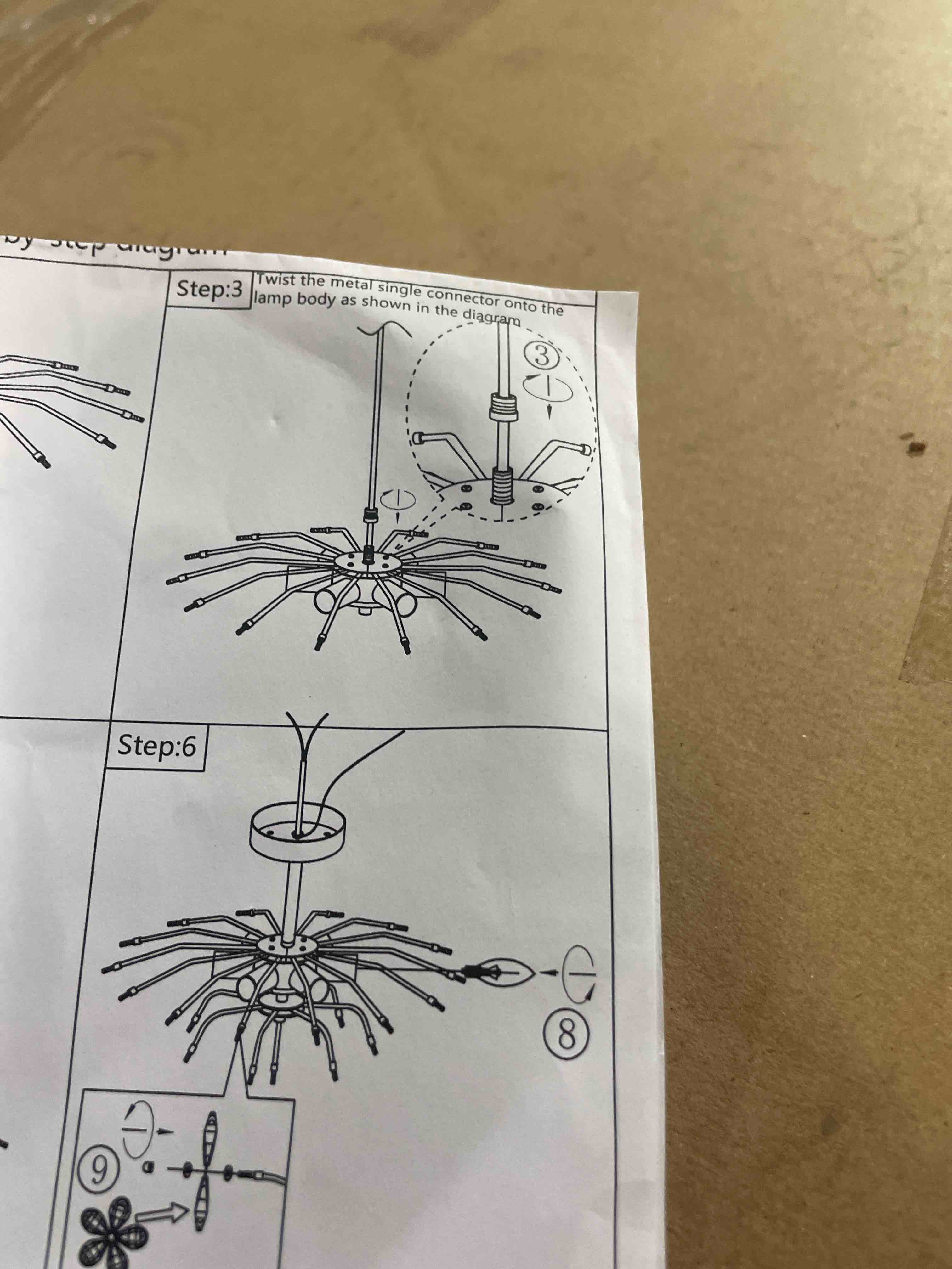 Condition photo showing Good Condition for (gold)g9 sockets sputnik chandelier, 53" modern black chandelier light fixture | lighting direction adjustable, 15"-47" height adjustable, 18 g9-bulb sockets